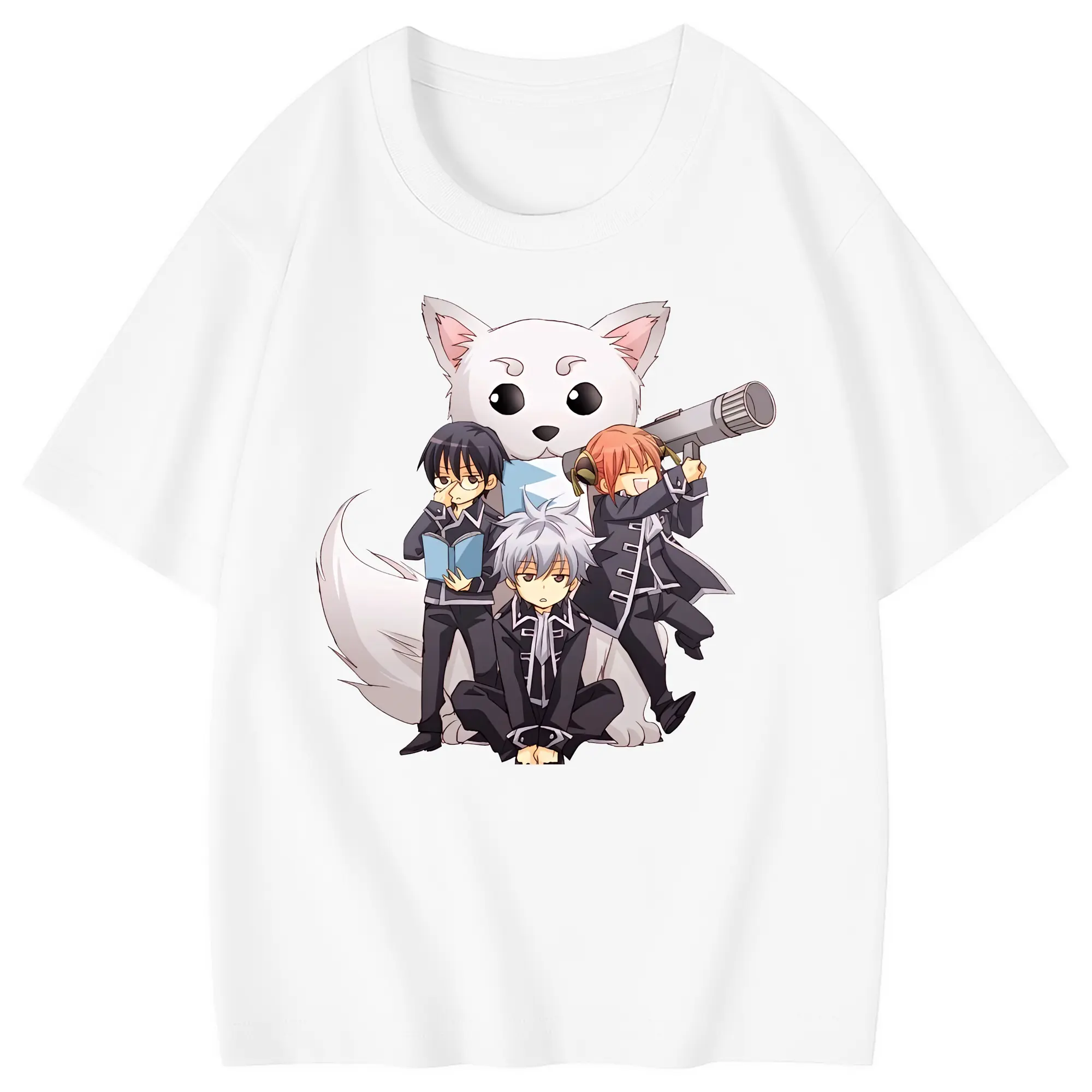 銀魂 グッズ 志村 新八 - 綿100％ キッズTシャツ ・ フロントプリント ・ 快適 通気性 ・ スポーツ カジュアル 散歩用
