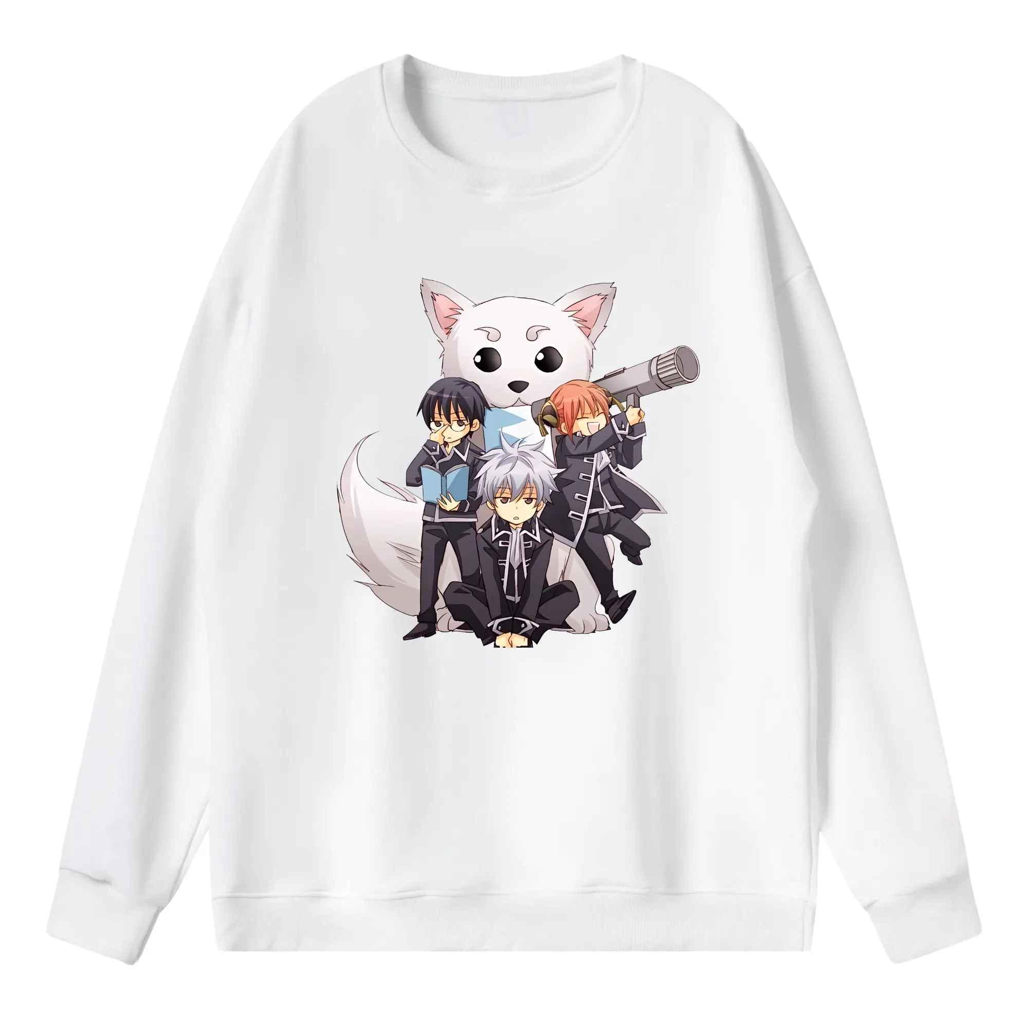 銀魂 グッズ 志村 新八 - 薄手 クルーネック スウェット 裏毛260g · ポリエステル 春秋向け カジュアル 男女兼用 · トレーナー デイリー スポーツ 散歩に最適