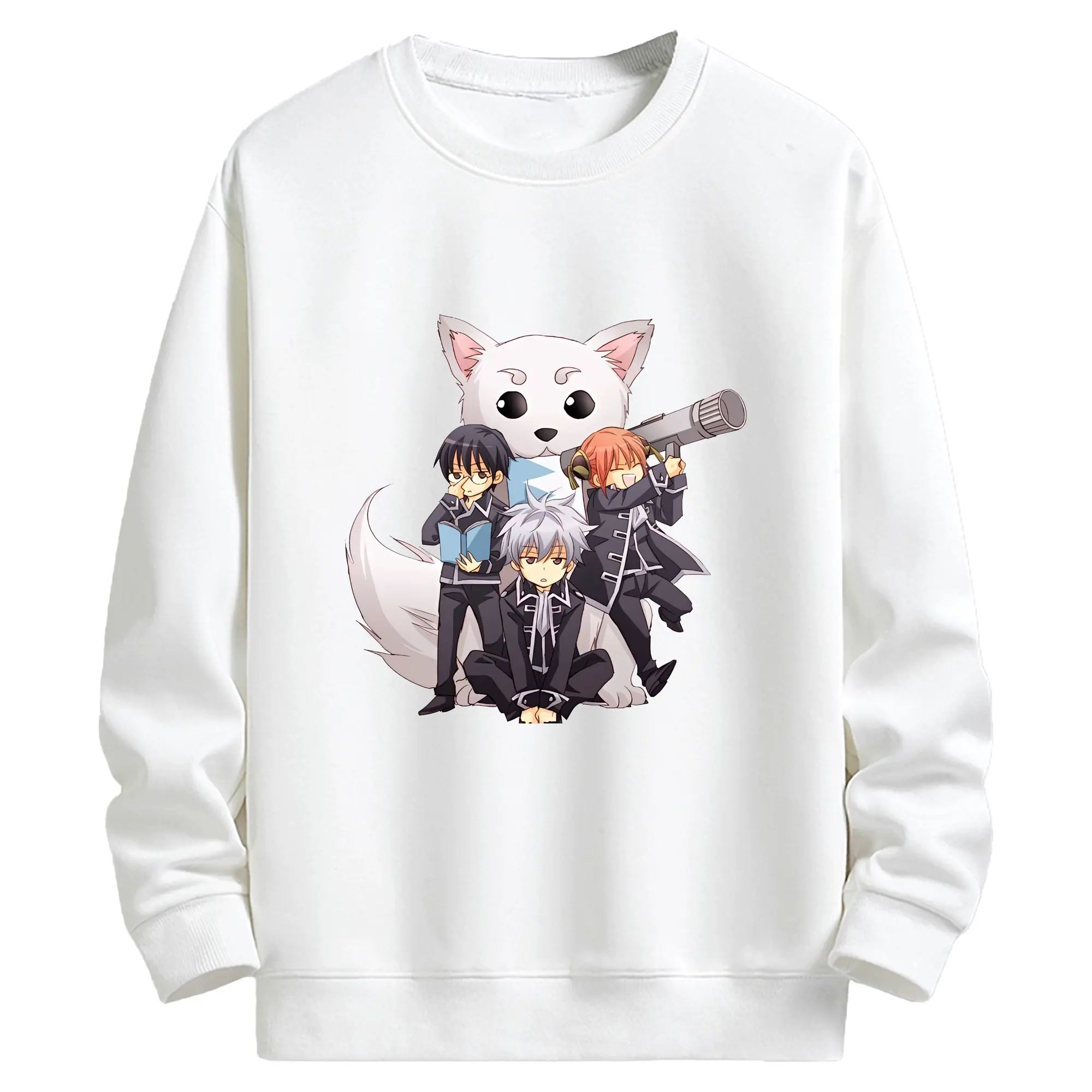 銀魂 グッズ 志村 新八 - キッズ クルーネックスウェットシャツ ・ フロントプリント ・ 綿80％ ポリエステル20％ ・ 快適 通学 スポーツ 日常使い お散歩用