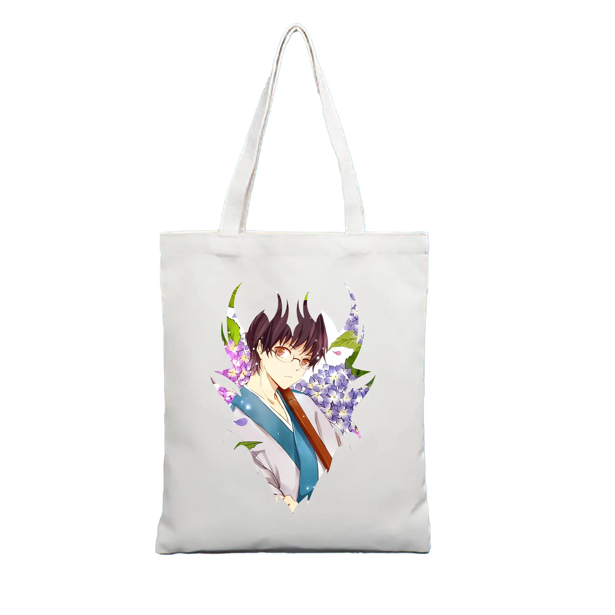 銀魂 グッズ 志村 新八 - 縦型キャンバス手提げバッグ（トートバッグ） ・ キャンバス素材 ・ ショッピング用 ・ 軽量 丈夫 お手入れ簡単
