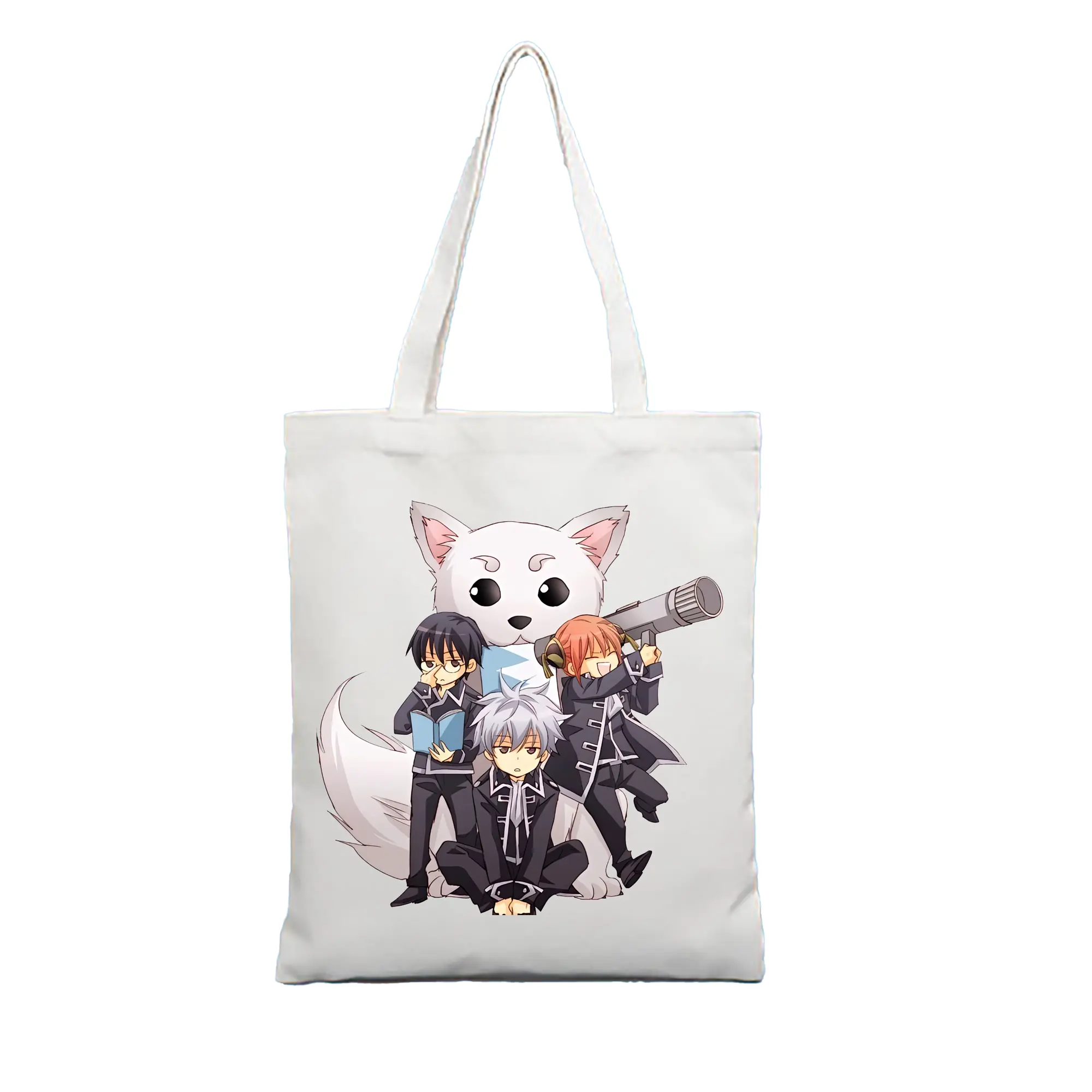 銀魂 グッズ 志村 新八 - 縦型キャンバス手提げバッグ（トートバッグ） ・ キャンバス素材 ・ ショッピング用 ・ 軽量 丈夫 お手入れ簡単