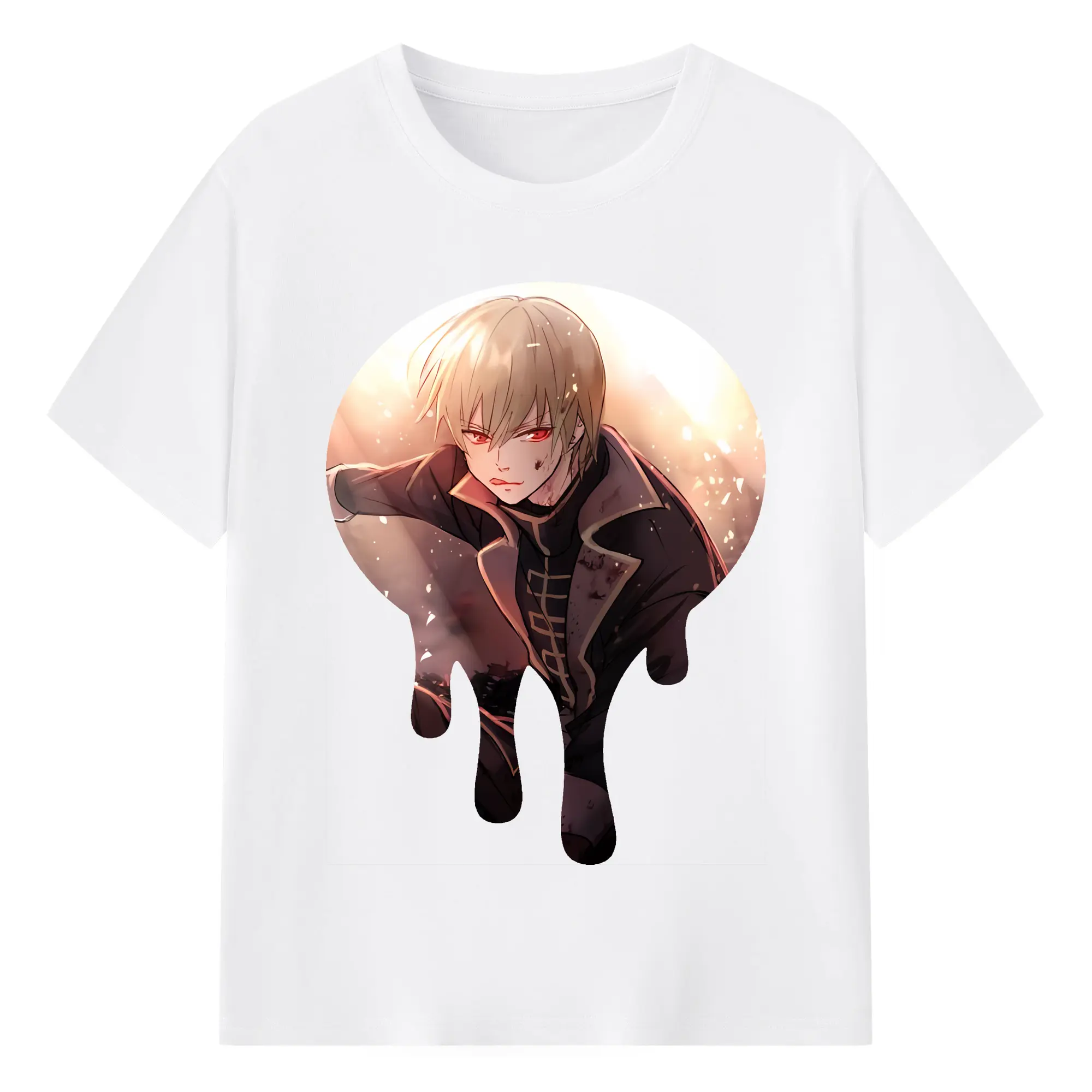 銀魂 グッズ 沖田 総悟 - 綿100％ 半袖Tシャツ ・ フロントプリント ・ 快適 通気性 ・ 日常使い 散歩 スポーツ用