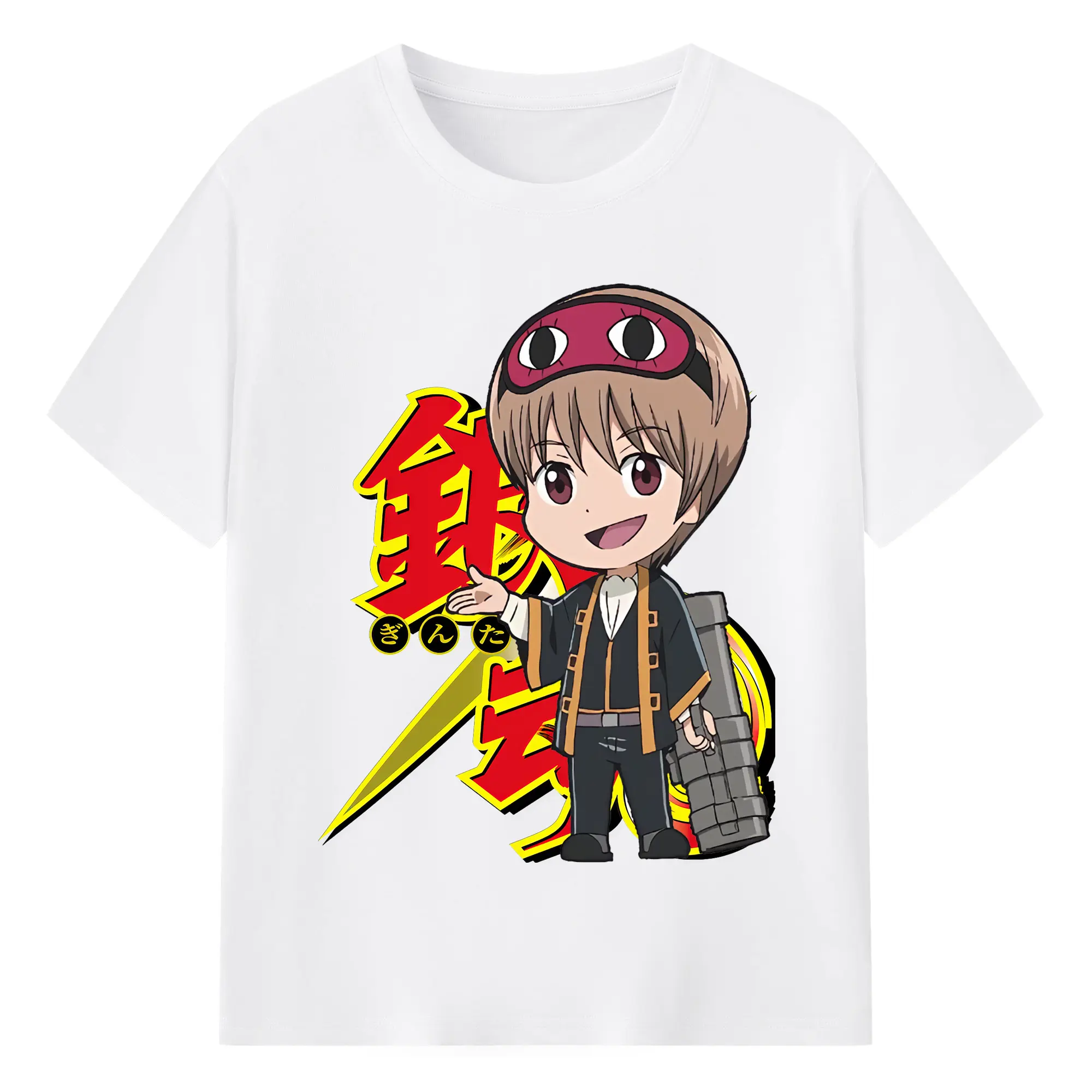 銀魂 グッズ 沖田 総悟 - 綿100％ 半袖Tシャツ ・ フロントプリント ・ 快適 通気性 ・ 日常使い 散歩 スポーツ用
