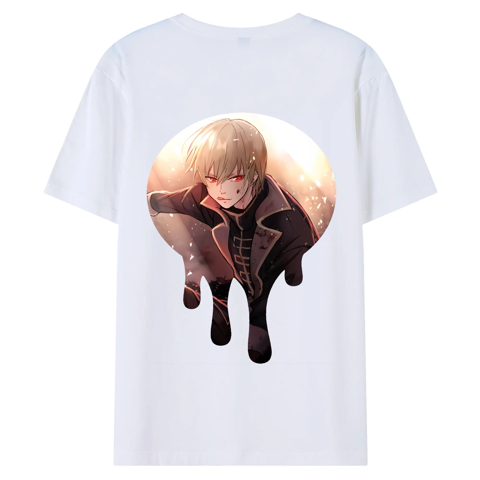 銀魂 グッズ 沖田 総悟 - 綿100％ 半袖Tシャツ ・ バックプリント ・ 快適 通気性 ・ 日常使い 散歩 スポーツ用