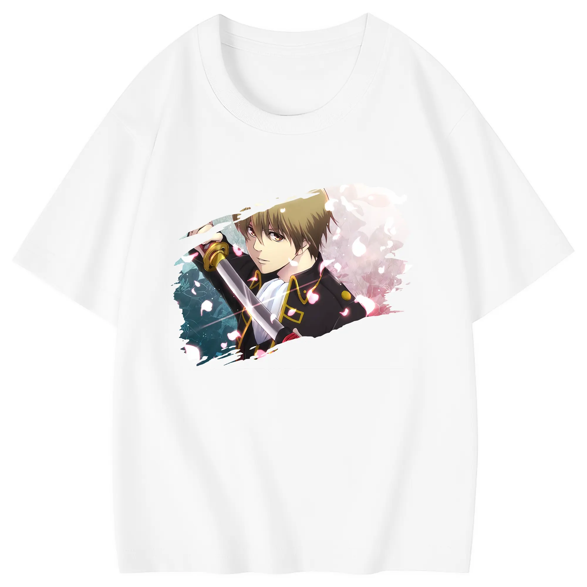 銀魂 グッズ 沖田 総悟 - 綿100％ キッズTシャツ ・ フロントプリント ・ 快適 通気性 ・ スポーツ カジュアル 散歩用