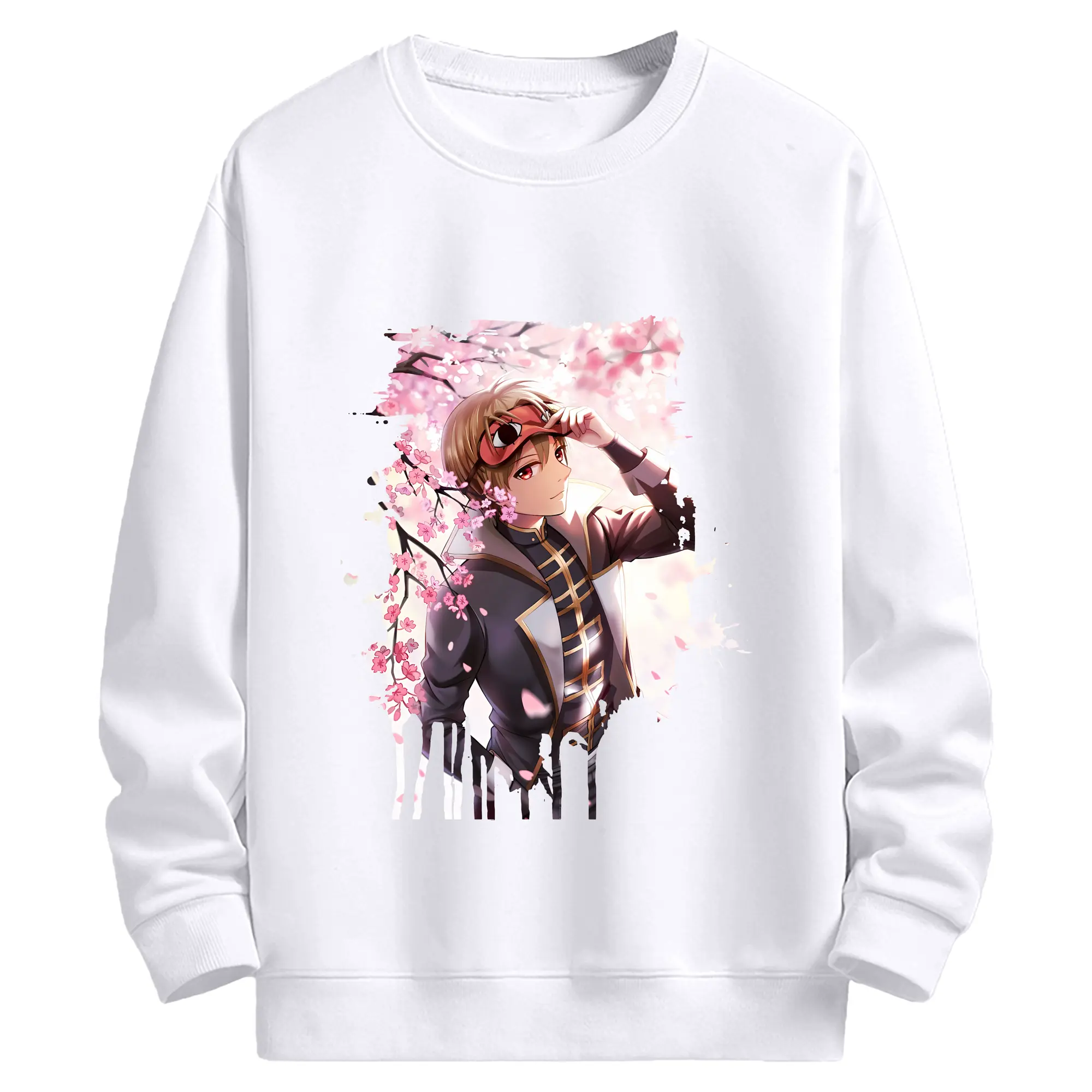 銀魂 グッズ 沖田 総悟 - 高品質 クルーネック スウェット ・ コットン59％ ポリエステル41％ ・ ユニセックス 長袖 トレーナー ・ カジュアル デイリー スポーツ 散歩用