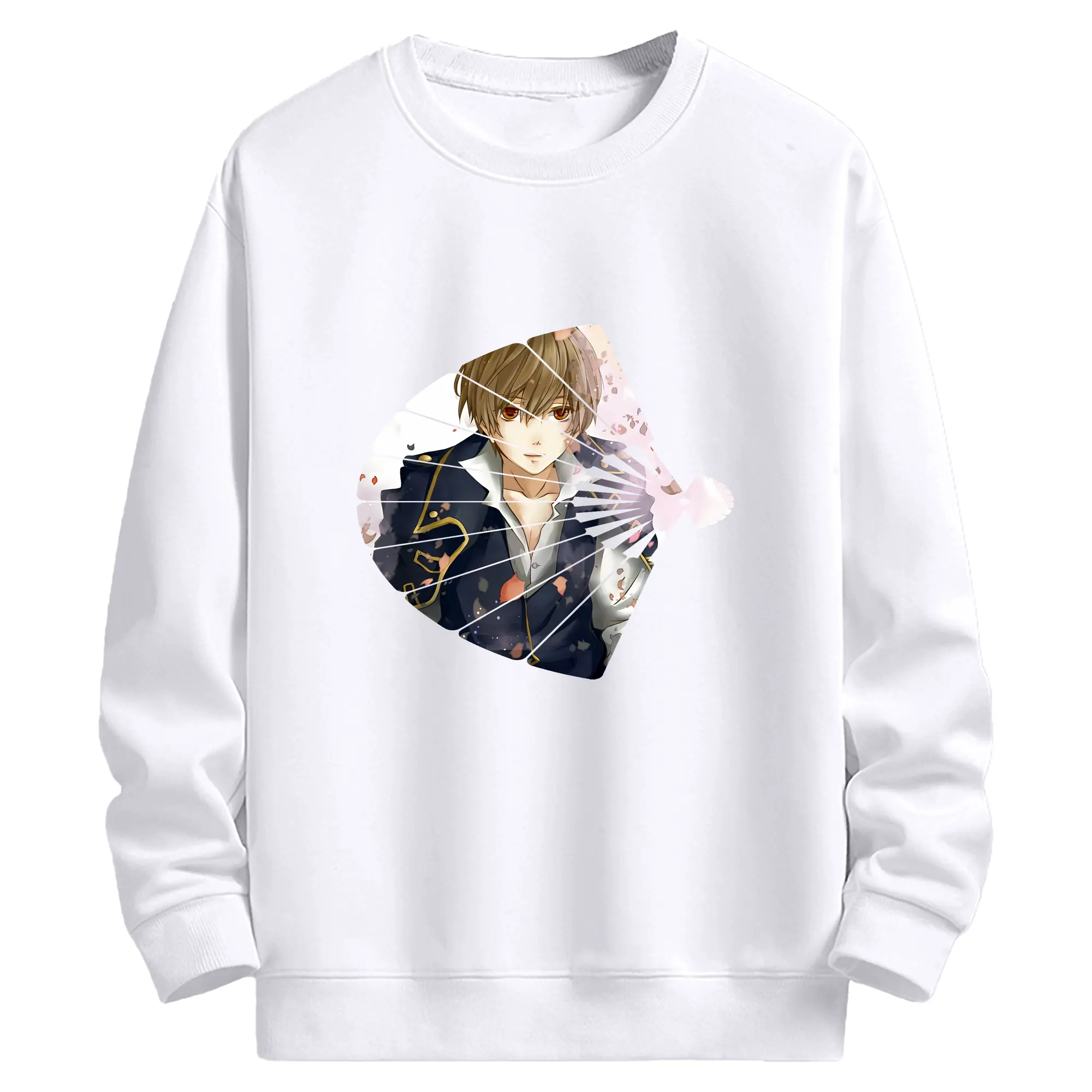 銀魂 グッズ 沖田 総悟 - 高品質 クルーネック スウェット ・ コットン59％ ポリエステル41％ ・ ユニセックス 長袖 トレーナー ・ カジュアル デイリー スポーツ 散歩用