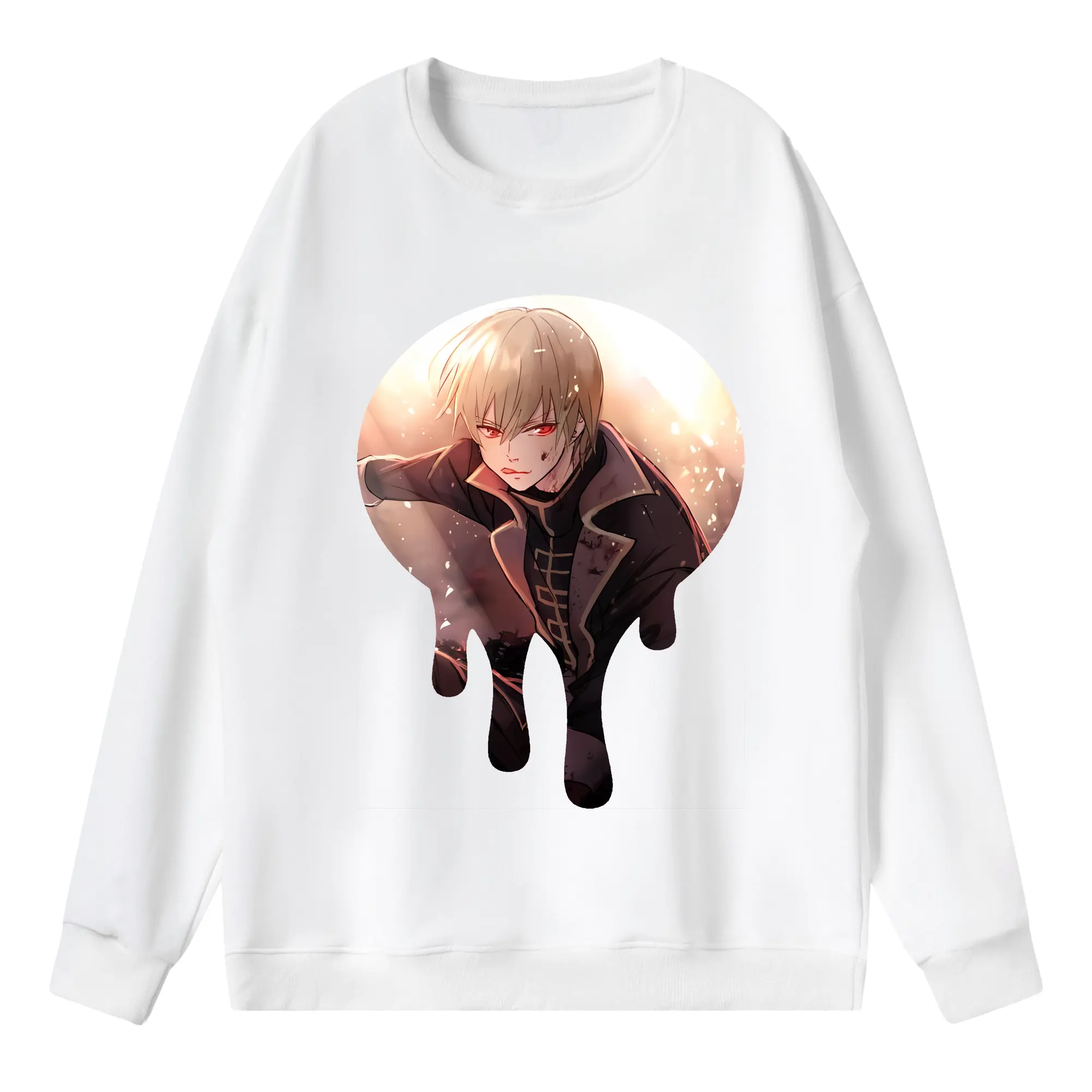 銀魂 グッズ 沖田 総悟 - 薄手 クルーネック スウェット 裏毛260g · ポリエステル 春秋向け カジュアル 男女兼用 · トレーナー デイリー スポーツ 散歩に最適