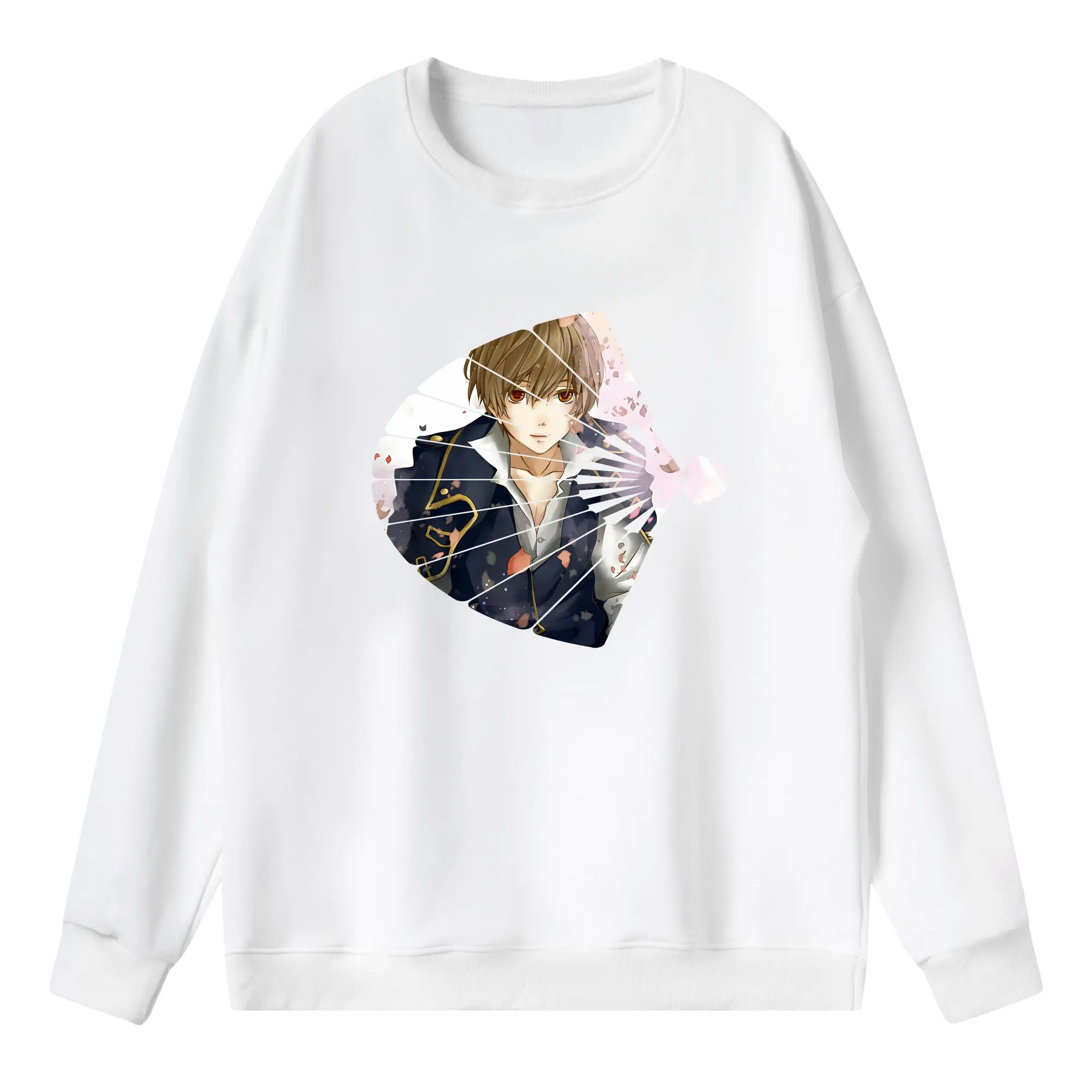 銀魂 グッズ 沖田 総悟 - 薄手 クルーネック スウェット 裏毛260g · ポリエステル 春秋向け カジュアル 男女兼用 · トレーナー デイリー スポーツ 散歩に最適