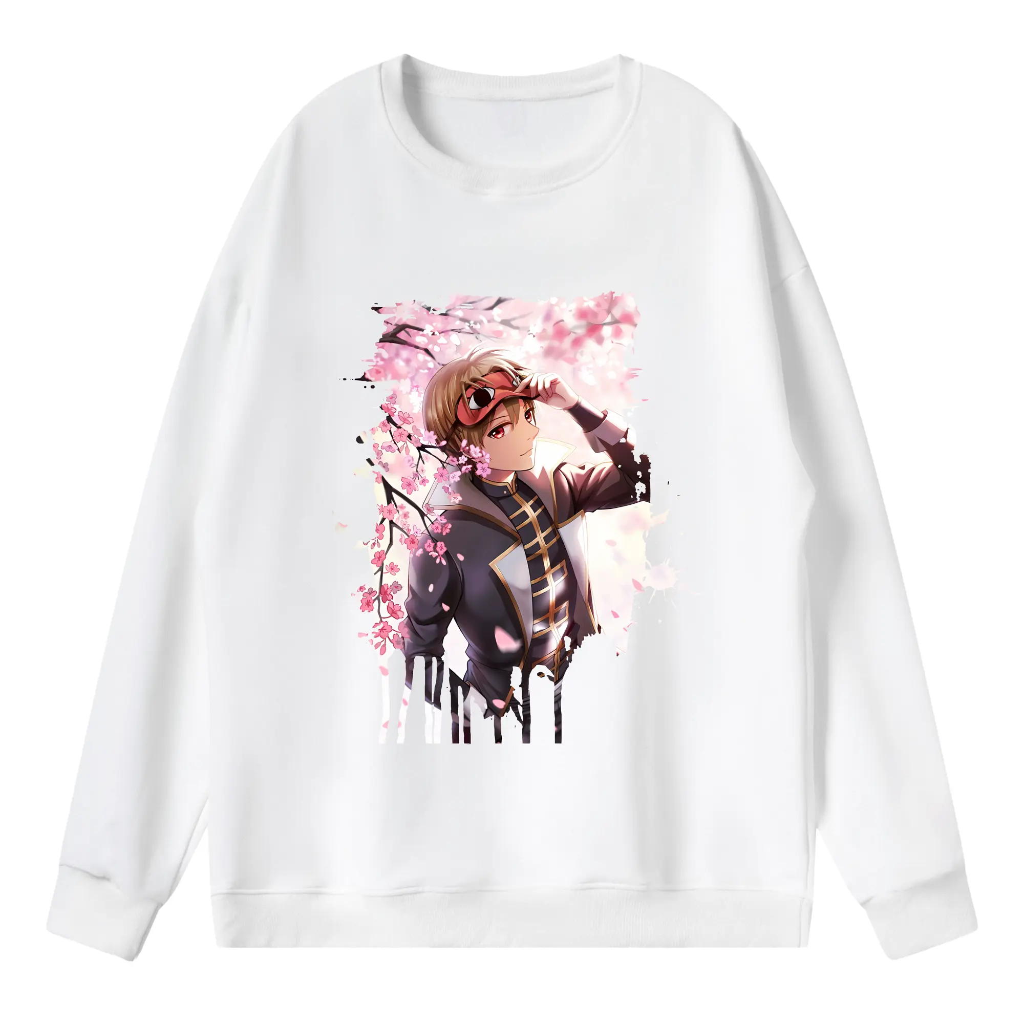 銀魂 グッズ 沖田 総悟 - 薄手 クルーネック スウェット 裏毛260g · ポリエステル 春秋向け カジュアル 男女兼用 · トレーナー デイリー スポーツ 散歩に最適