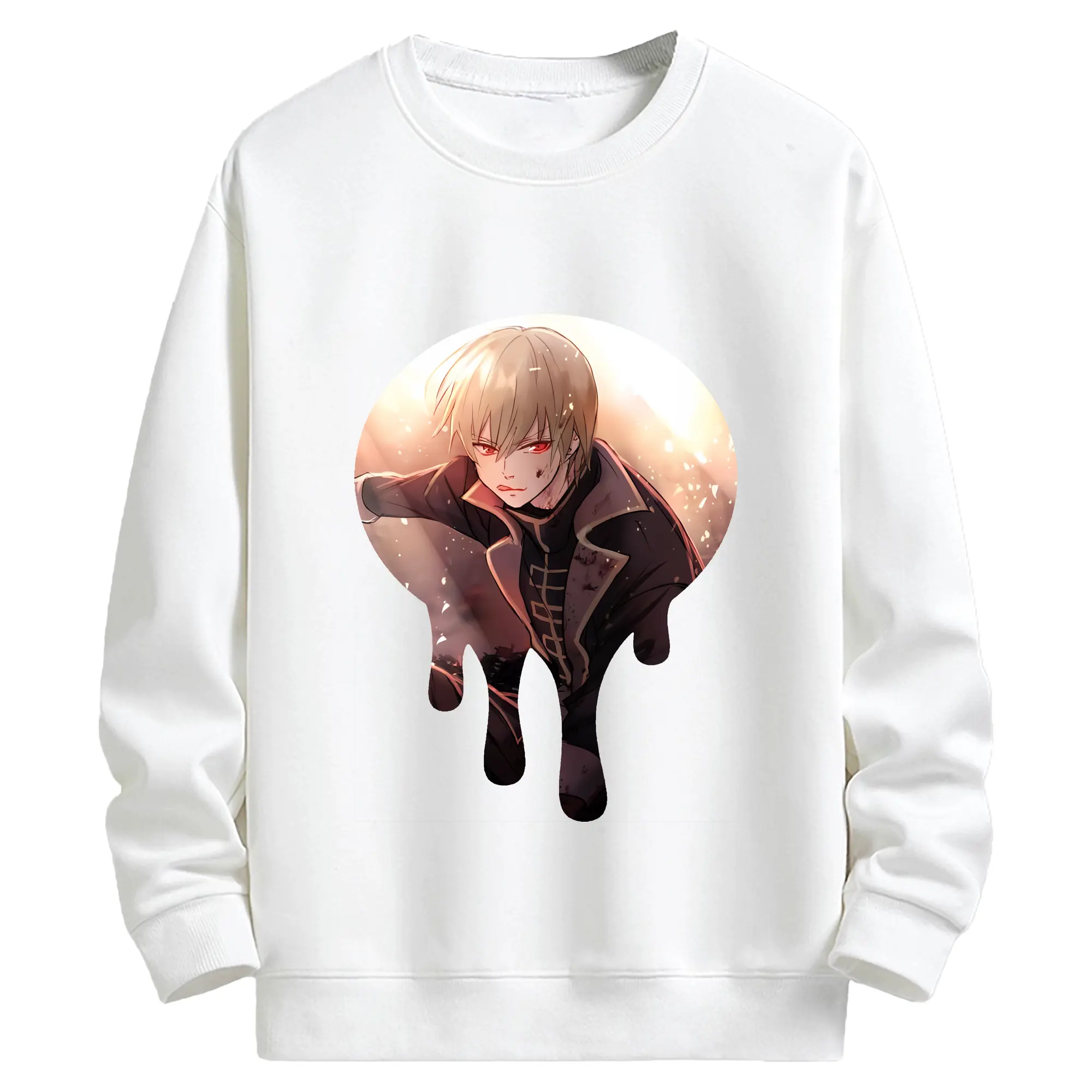 銀魂 グッズ 沖田 総悟 - キッズ クルーネックスウェットシャツ ・ フロントプリント ・ 綿80％ ポリエステル20％ ・ 快適 通学 スポーツ 日常使い お散歩用