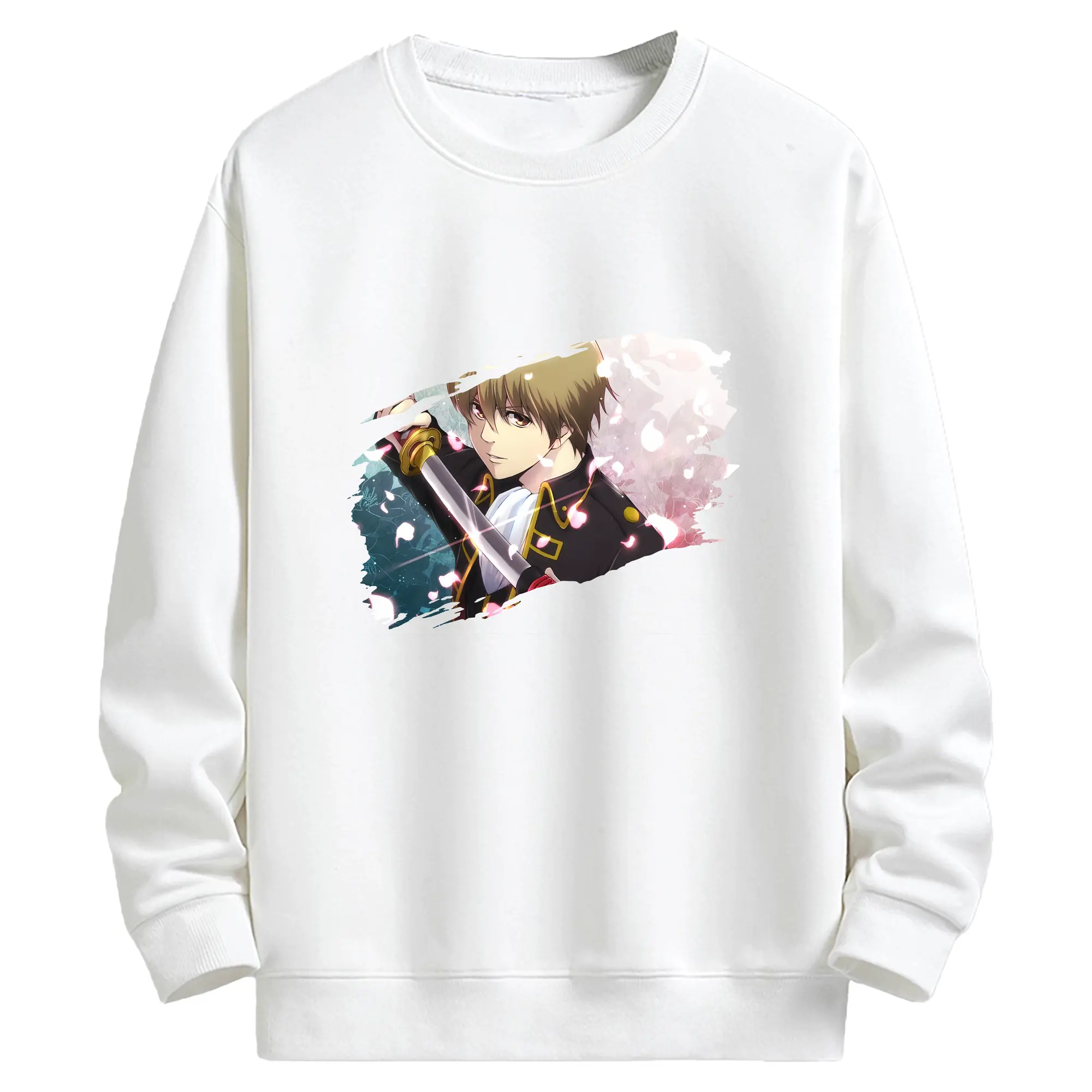 銀魂 グッズ 沖田 総悟 - キッズ クルーネックスウェットシャツ ・ フロントプリント ・ 綿80％ ポリエステル20％ ・ 快適 通学 スポーツ 日常使い お散歩用