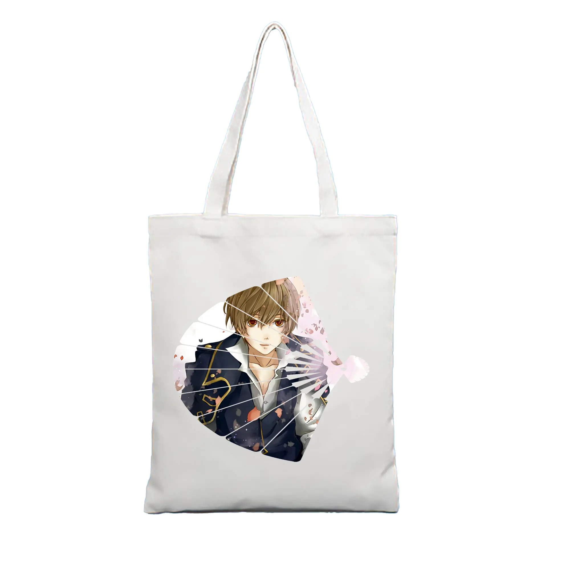 銀魂 グッズ 沖田 総悟 - 縦型キャンバス手提げバッグ（トートバッグ） ・ キャンバス素材 ・ ショッピング用 ・ 軽量 丈夫 お手入れ簡単
