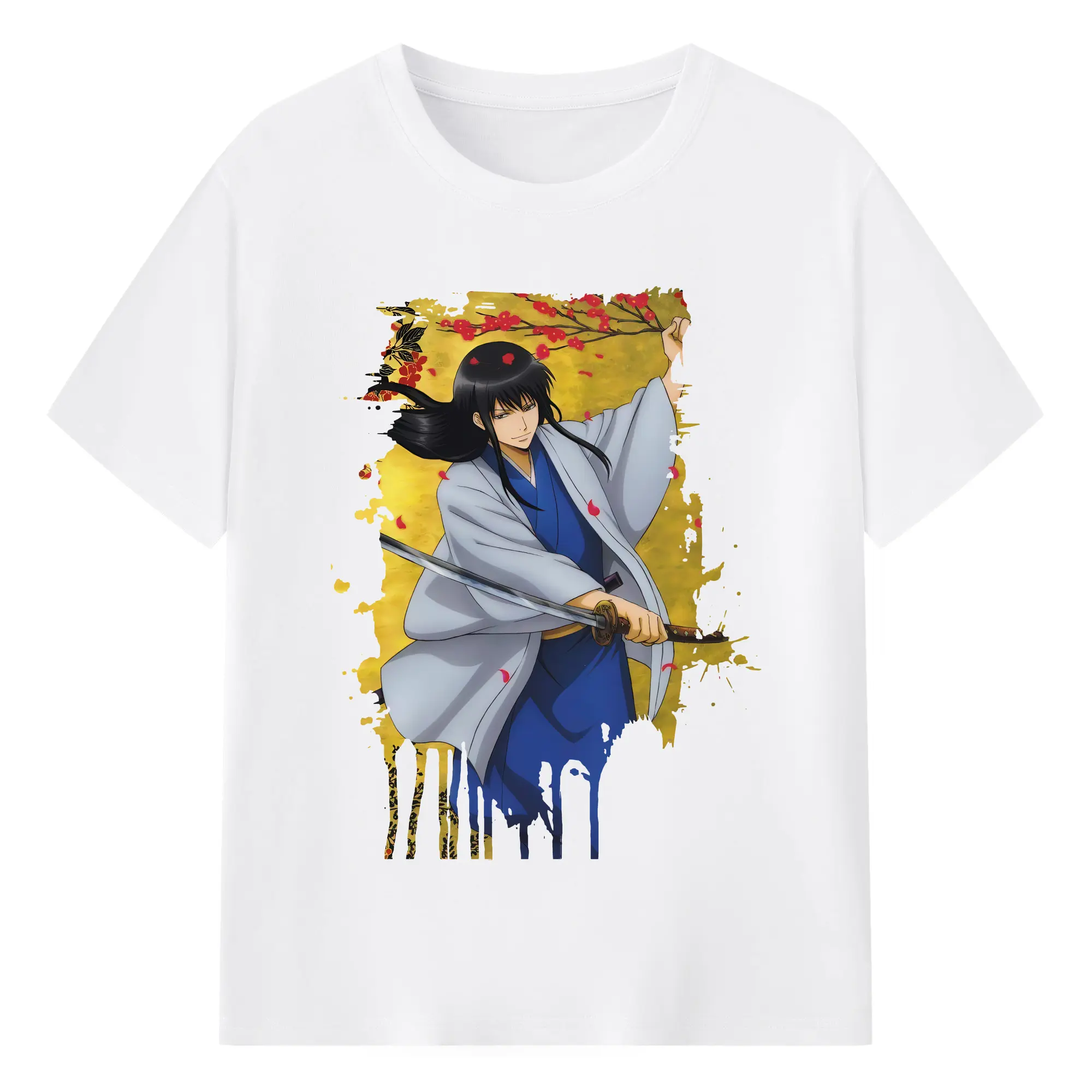 銀魂 グッズ 桂 小太郎 - 綿100％ 半袖Tシャツ ・ フロントプリント ・ 快適 通気性 ・ 日常使い 散歩 スポーツ用
