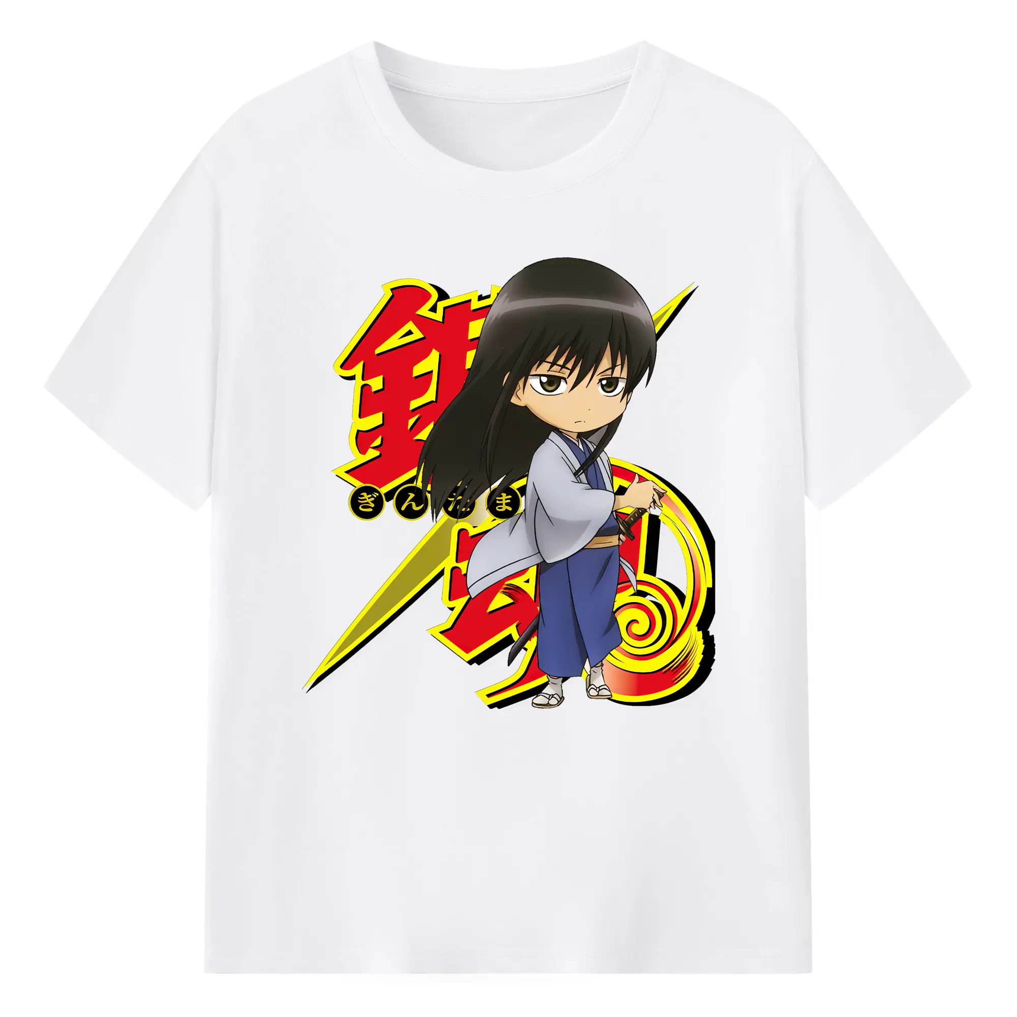 銀魂 グッズ 桂 小太郎 - 綿100％ 半袖Tシャツ ・ フロントプリント ・ 快適 通気性 ・ 日常使い 散歩 スポーツ用