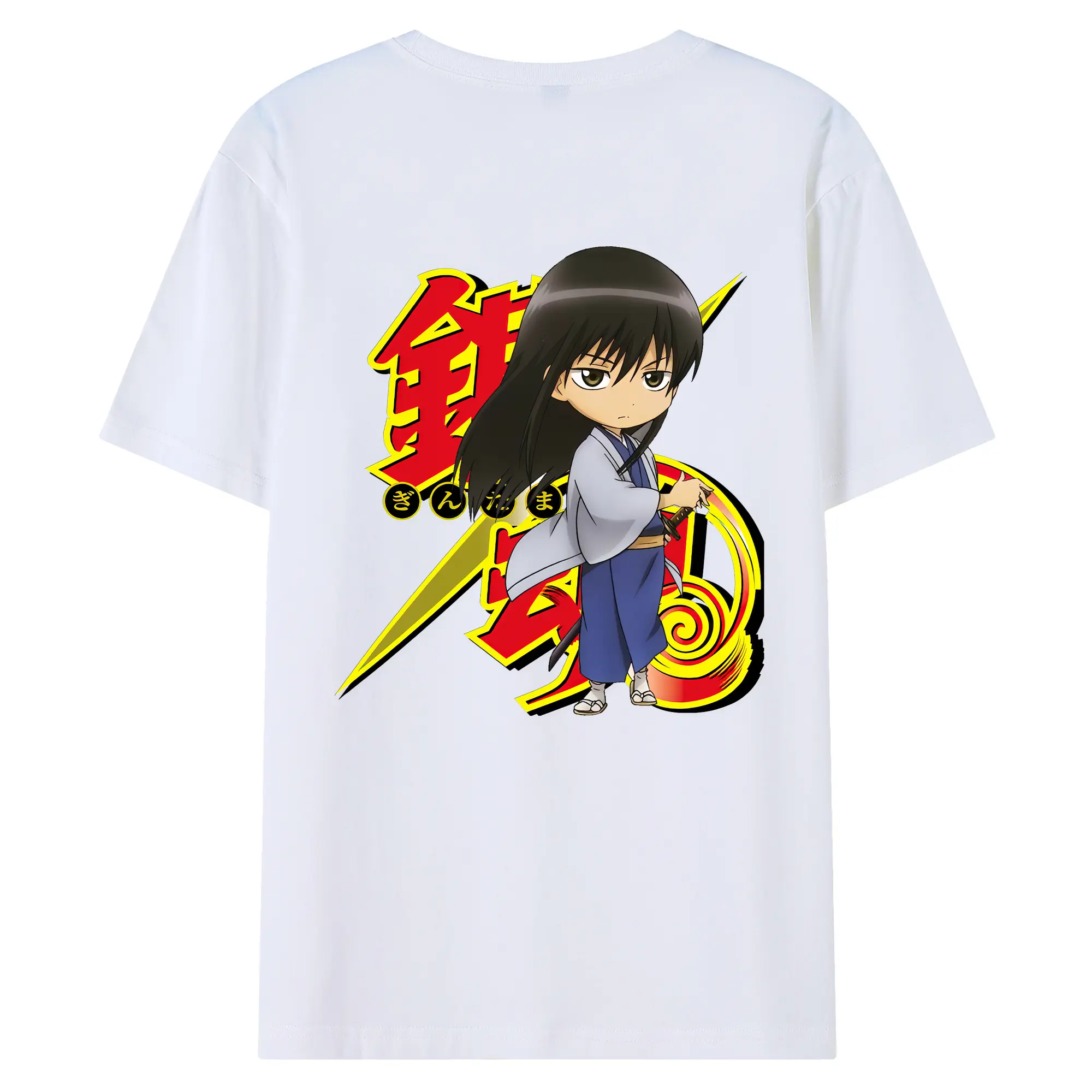 銀魂 グッズ 桂 小太郎 - 綿100％ 半袖Tシャツ ・ バックプリント ・ 快適 通気性 ・ 日常使い 散歩 スポーツ用