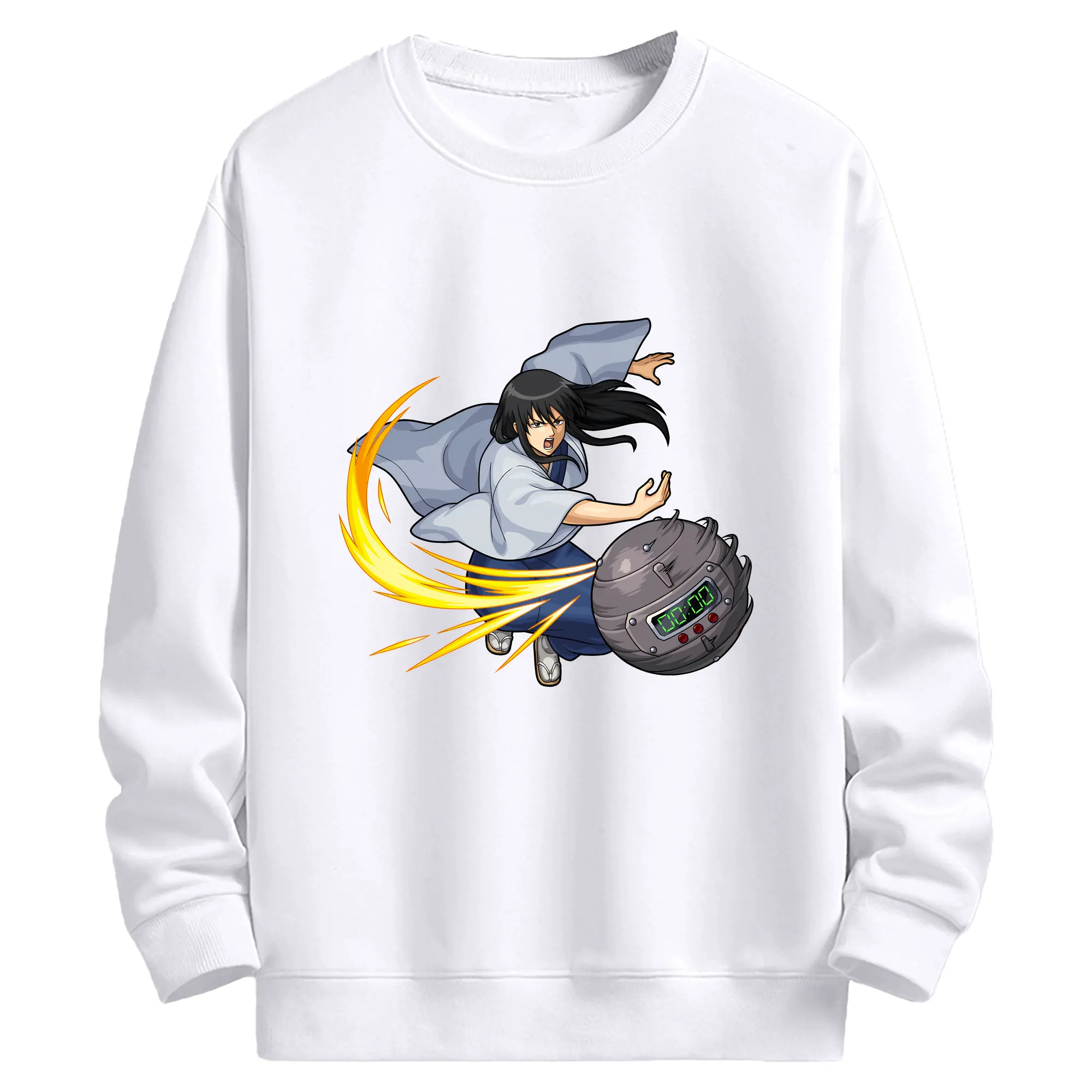 銀魂 グッズ 桂 小太郎 - 高品質 クルーネック スウェット ・ コットン59％ ポリエステル41％ ・ ユニセックス 長袖 トレーナー ・ カジュアル デイリー スポーツ 散歩用