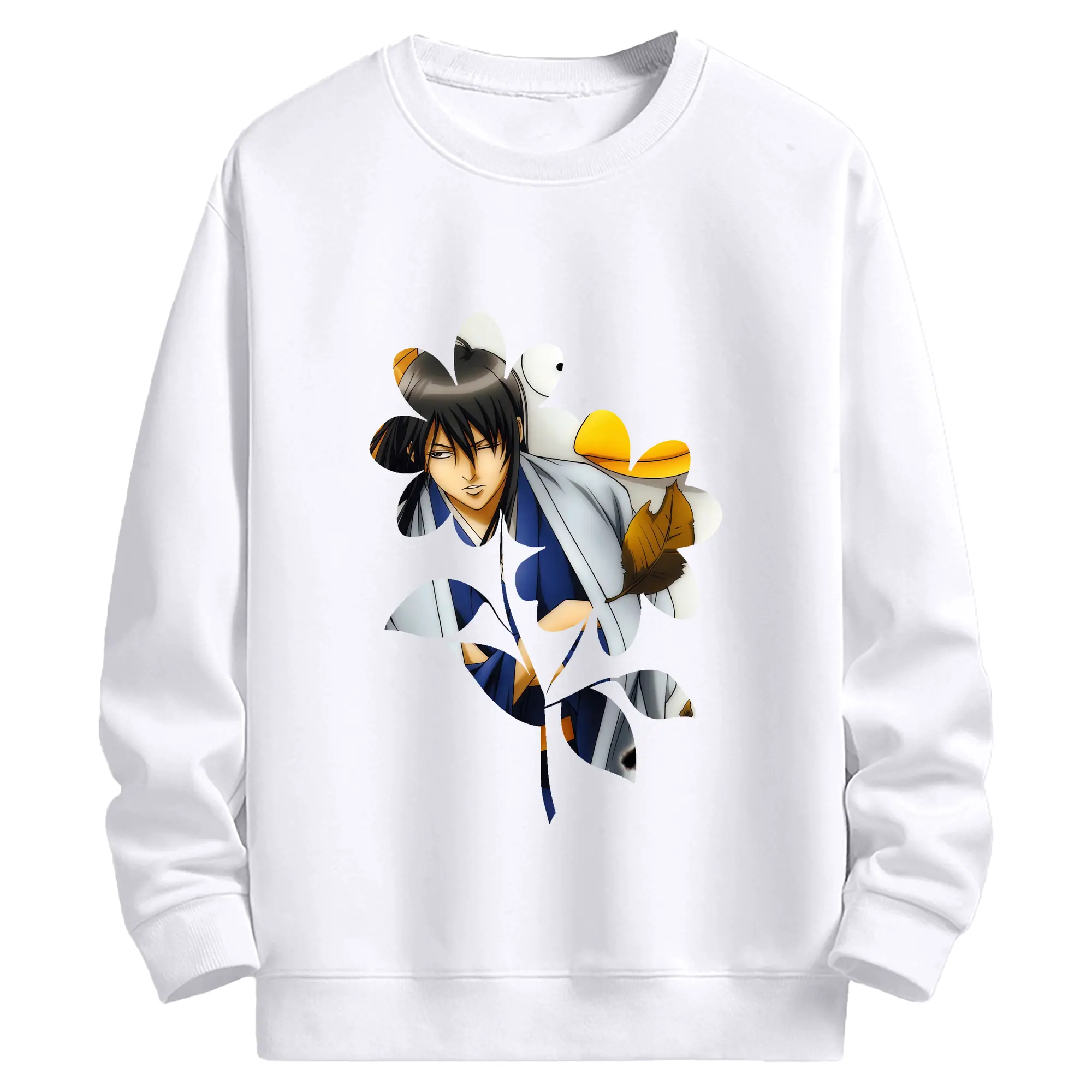 銀魂 グッズ 桂 小太郎 - 高品質 クルーネック スウェット ・ コットン59％ ポリエステル41％ ・ ユニセックス 長袖 トレーナー ・ カジュアル デイリー スポーツ 散歩用