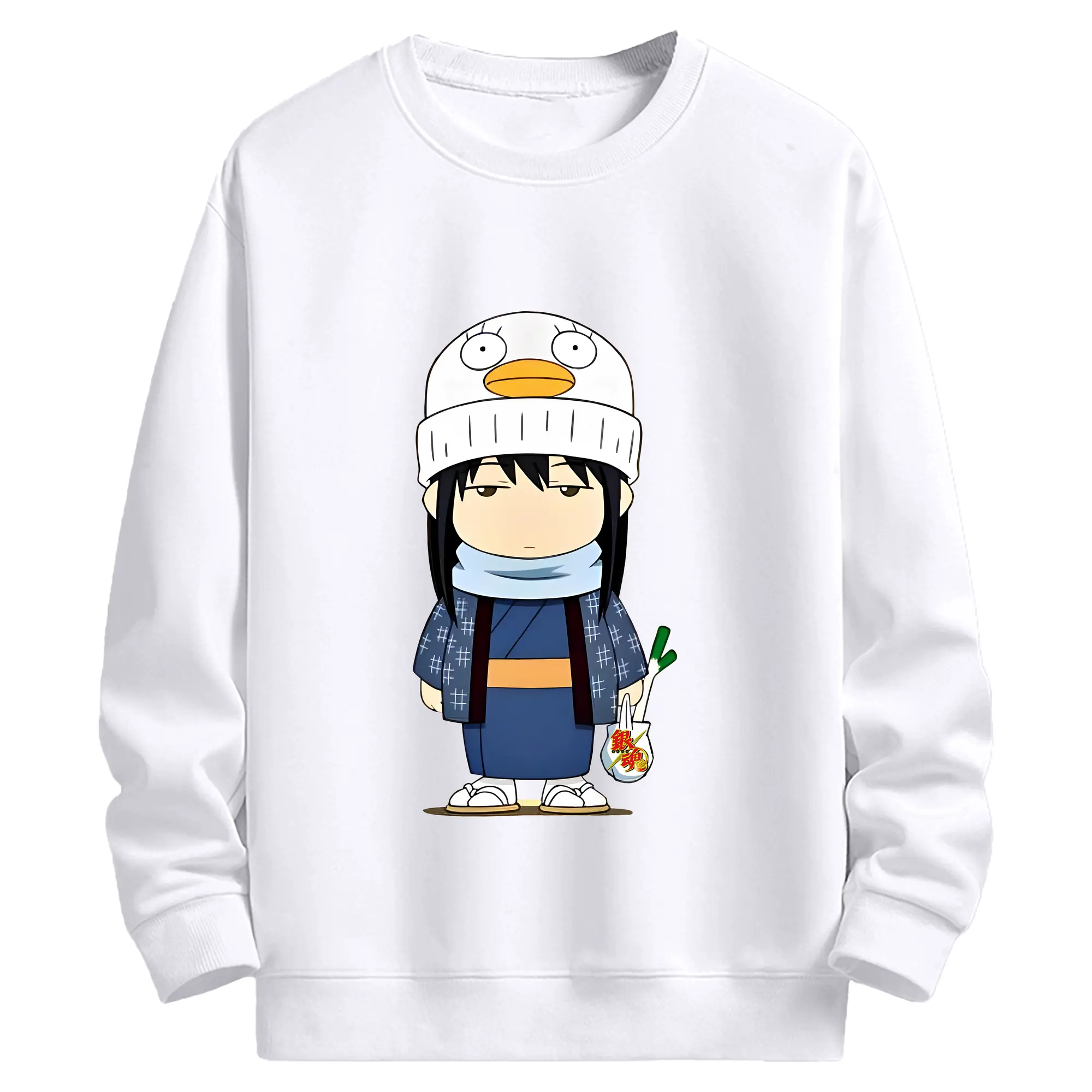 銀魂 グッズ 桂 小太郎 - 高品質 クルーネック スウェット ・ コットン59％ ポリエステル41％ ・ ユニセックス 長袖 トレーナー ・ カジュアル デイリー スポーツ 散歩用