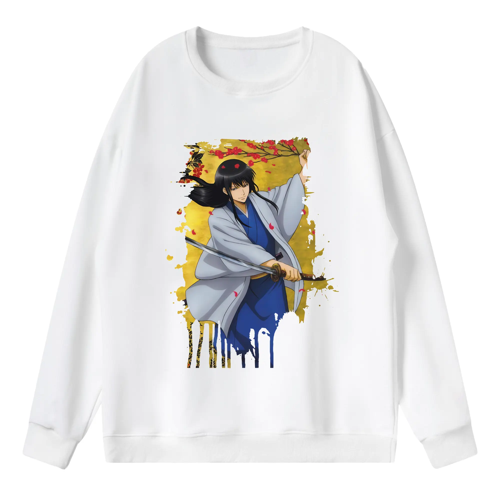 銀魂 グッズ 桂 小太郎 - 薄手 クルーネック スウェット 裏毛260g · ポリエステル 春秋向け カジュアル 男女兼用 · トレーナー デイリー スポーツ 散歩に最適