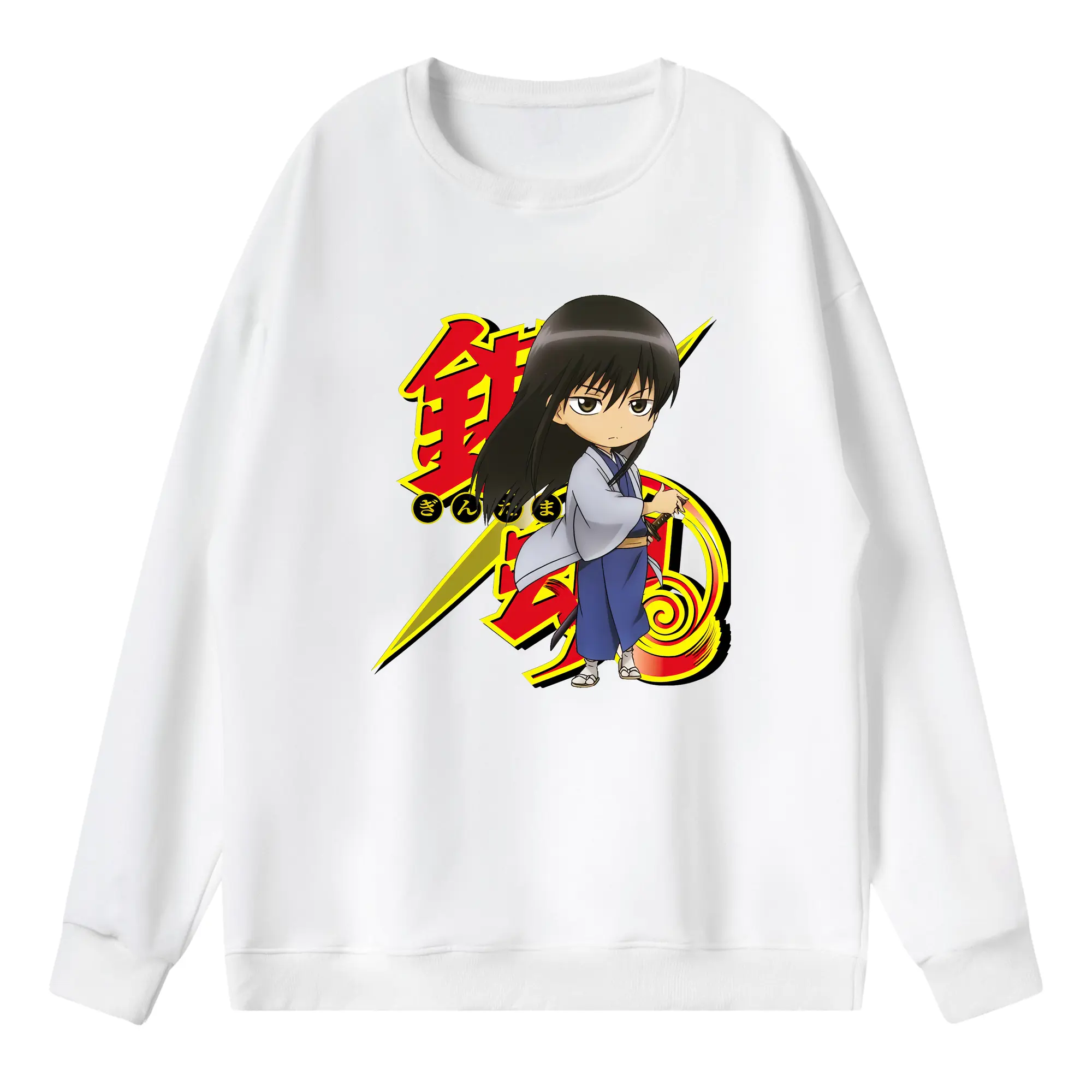 銀魂 グッズ 桂 小太郎 - 薄手 クルーネック スウェット 裏毛260g · ポリエステル 春秋向け カジュアル 男女兼用 · トレーナー デイリー スポーツ 散歩に最適