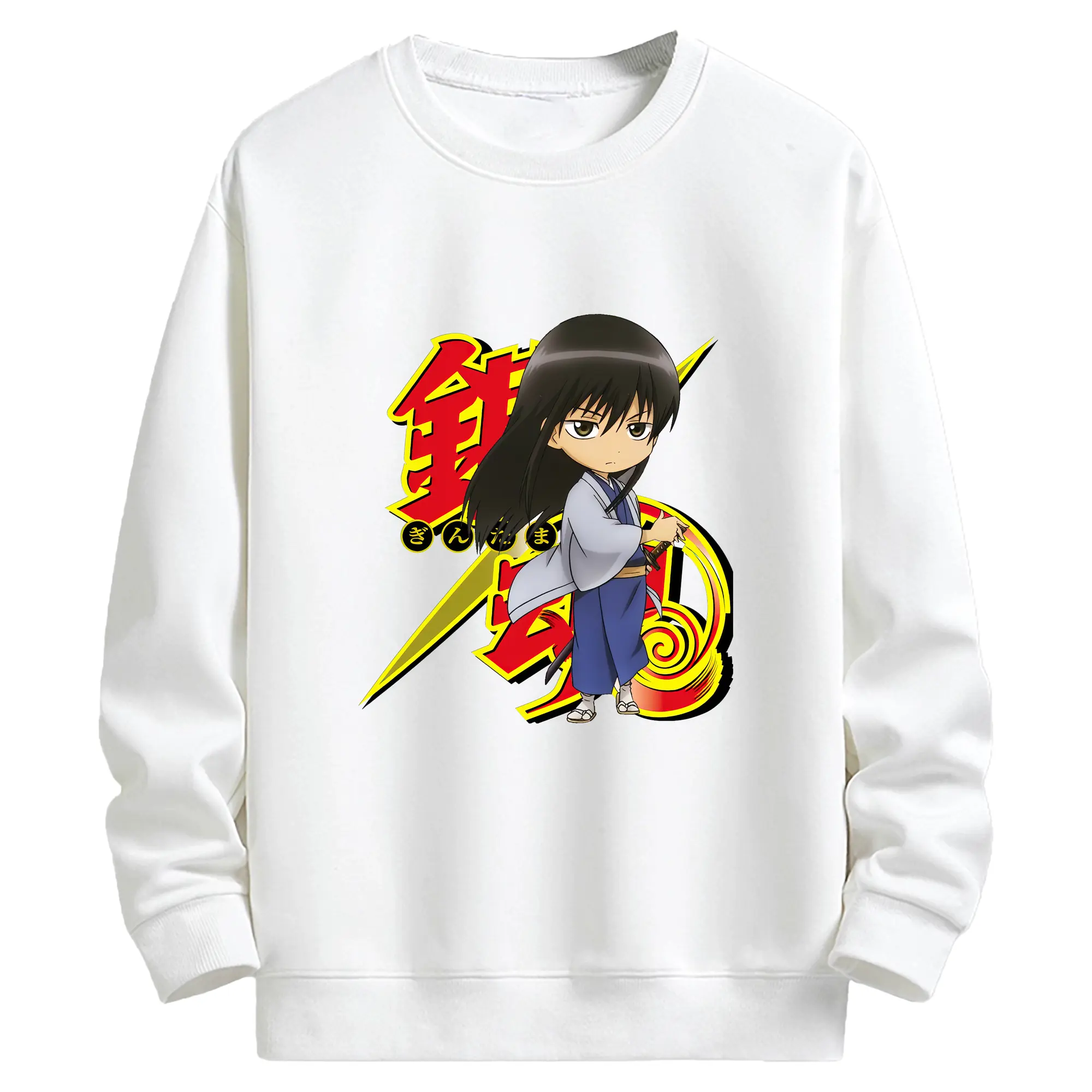 銀魂 グッズ 桂 小太郎 - キッズ クルーネックスウェットシャツ ・ フロントプリント ・ 綿80％ ポリエステル20％ ・ 快適 通学 スポーツ 日常使い お散歩用