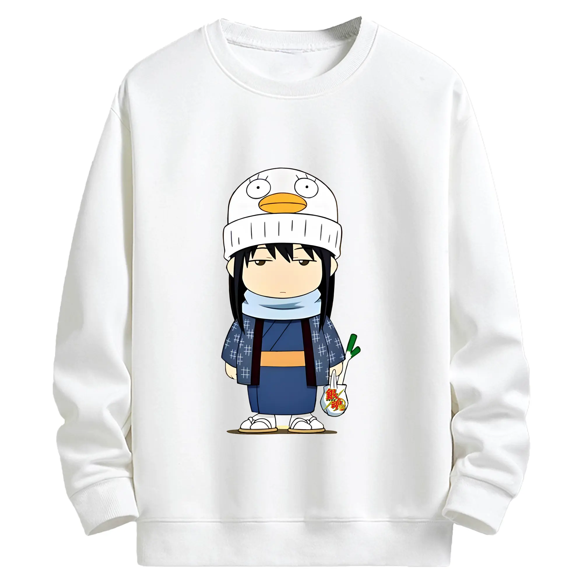 銀魂 グッズ 桂 小太郎 - キッズ クルーネックスウェットシャツ ・ フロントプリント ・ 綿80％ ポリエステル20％ ・ 快適 通学 スポーツ 日常使い お散歩用