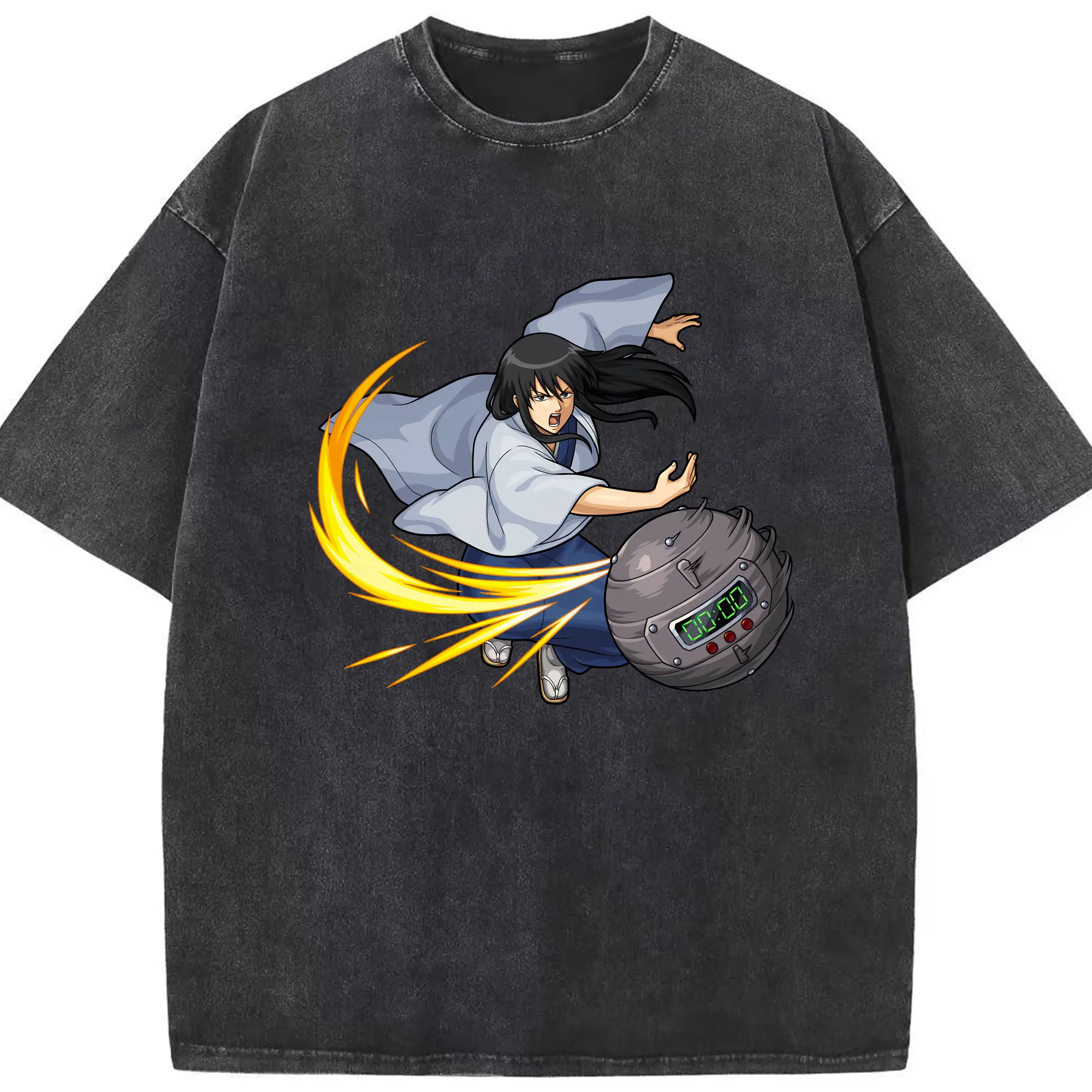 銀魂 グッズ 桂 小太郎 - 綿100％ ヴィンテージ風 半袖Tシャツ ・ フロントプリント ・ 柔らか肌触り ・ 通気性 快適 ・ スポーツ カジュアル 外出用