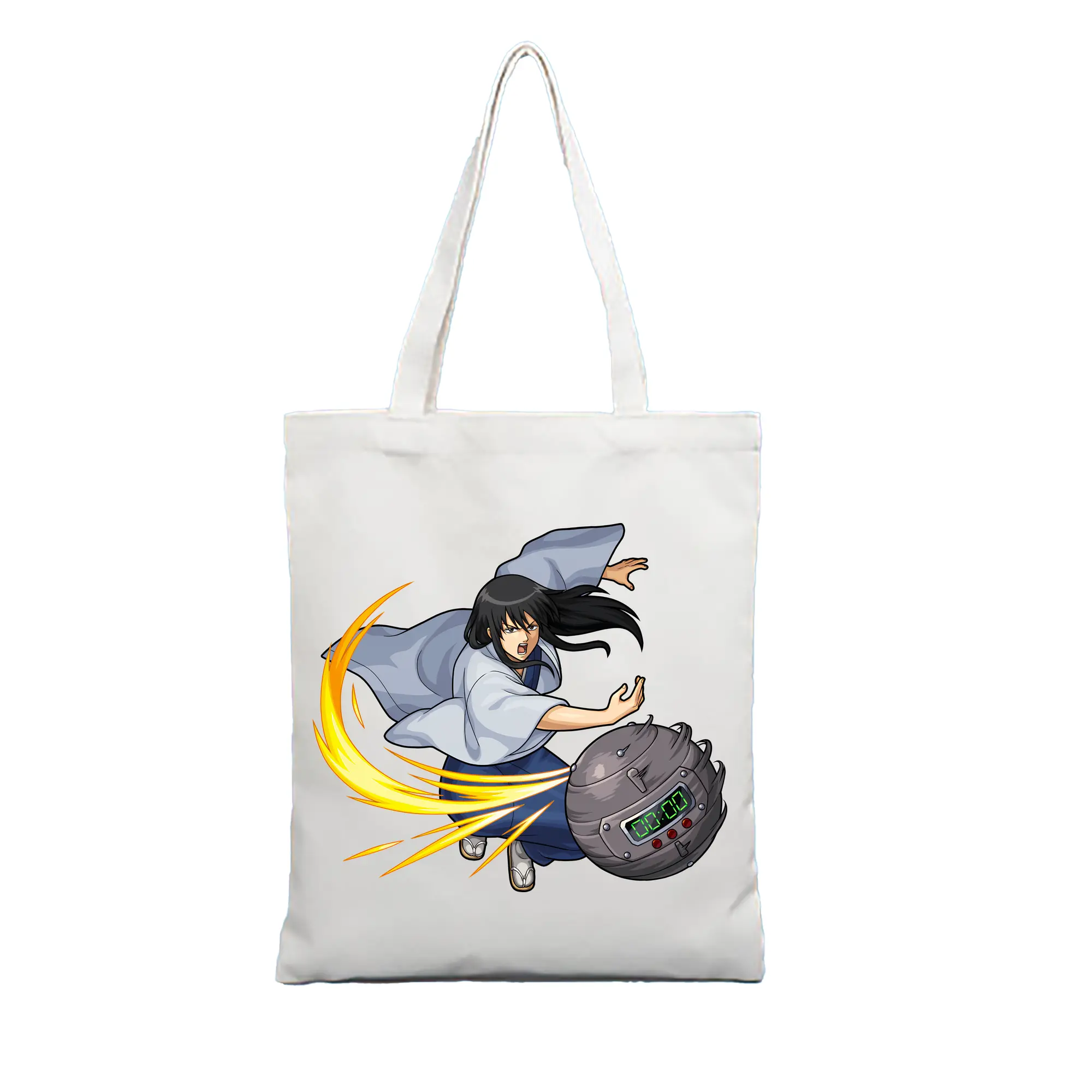 銀魂 グッズ 桂 小太郎 - 縦型キャンバス手提げバッグ（トートバッグ） ・ キャンバス素材 ・ ショッピング用 ・ 軽量 丈夫 お手入れ簡単