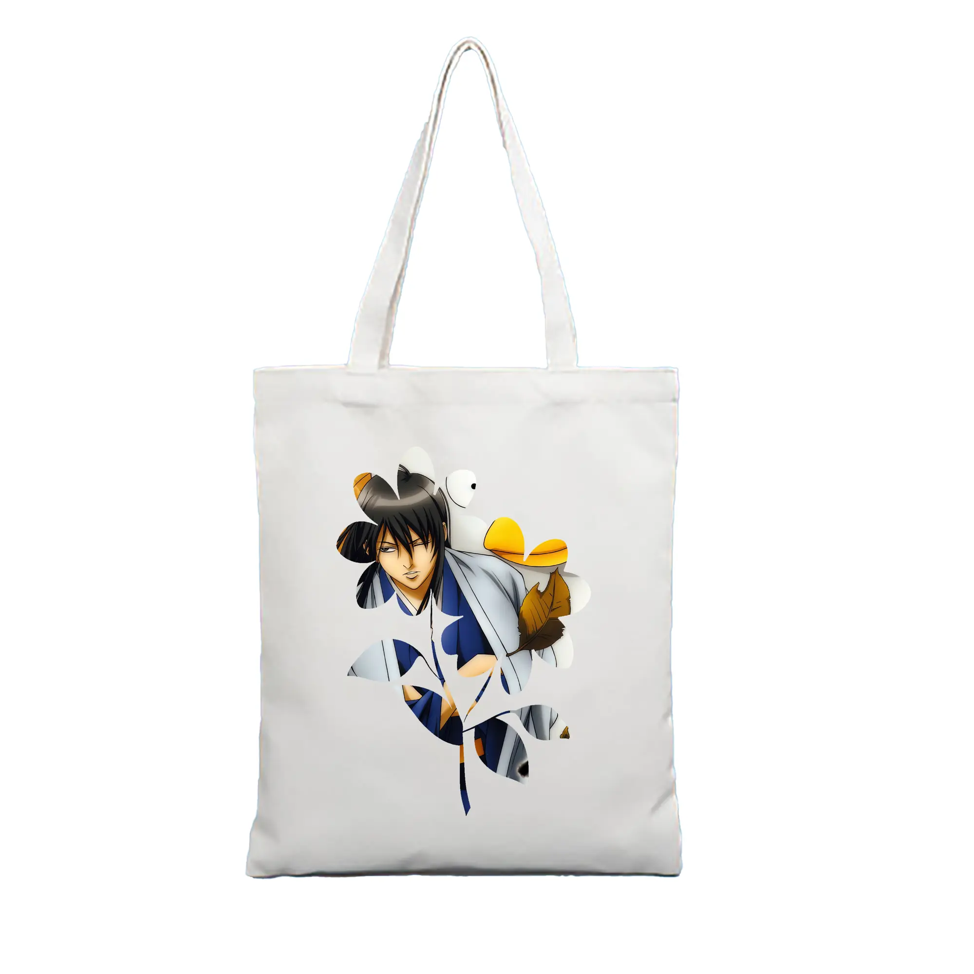 銀魂 グッズ 桂 小太郎 - 縦型キャンバス手提げバッグ（トートバッグ） ・ キャンバス素材 ・ ショッピング用 ・ 軽量 丈夫 お手入れ簡単