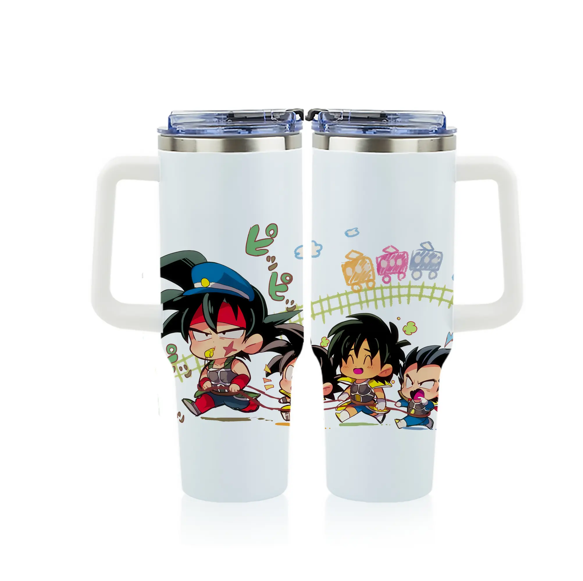 ドラゴンボール グッズ 孫 悟空 - 1200mL フルプリント車用タンブラー ・ 304ステンレス 内側 ・ 201ステンレス 外側 ・ 保温 保冷 ・ 通勤 ドライブ アウトドア用