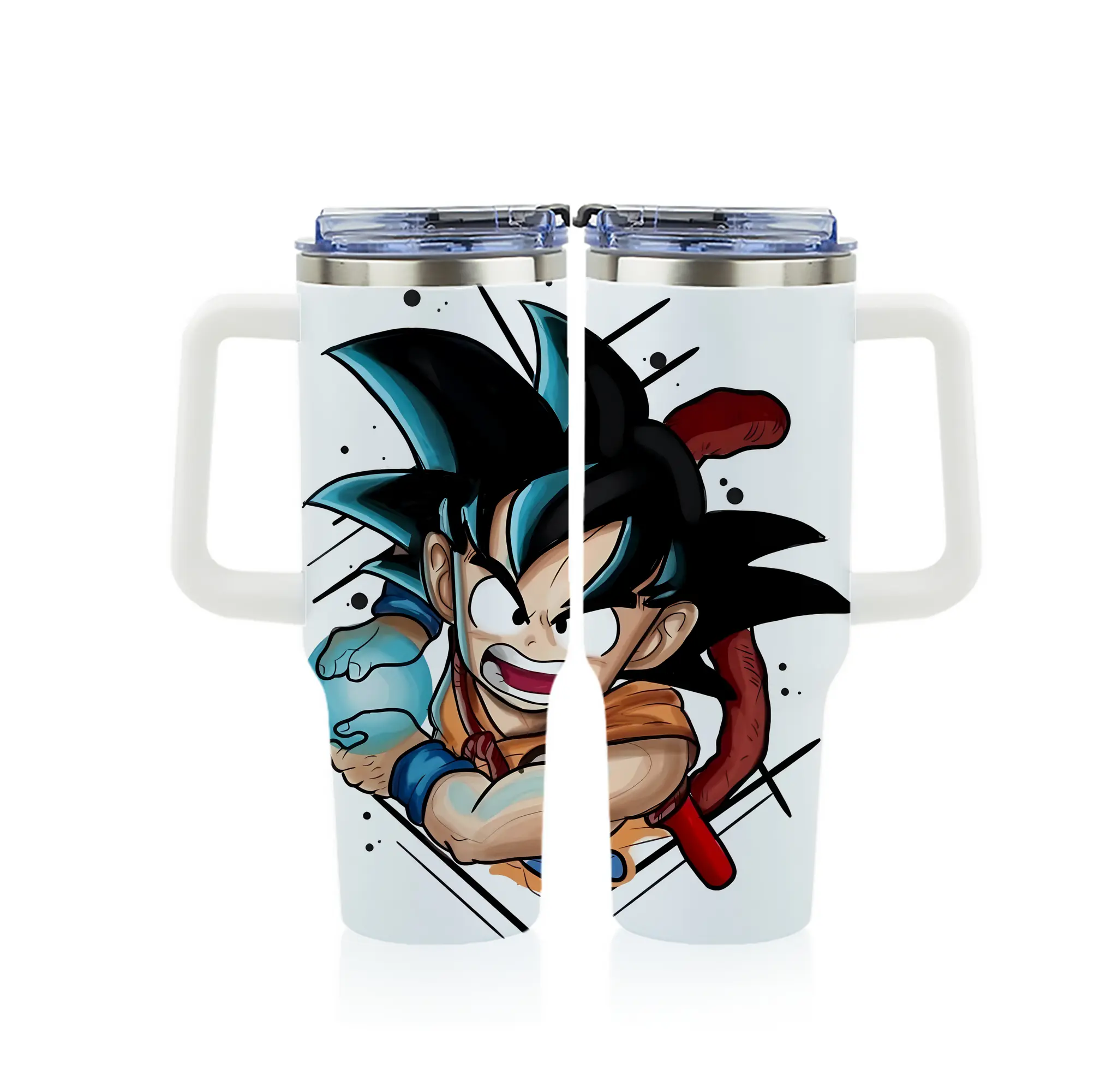 ドラゴンボール グッズ 孫 悟空 - 1200mL フルプリント車用タンブラー ・ 304ステンレス 内側 ・ 201ステンレス 外側 ・ 保温 保冷 ・ 通勤 ドライブ アウトドア用