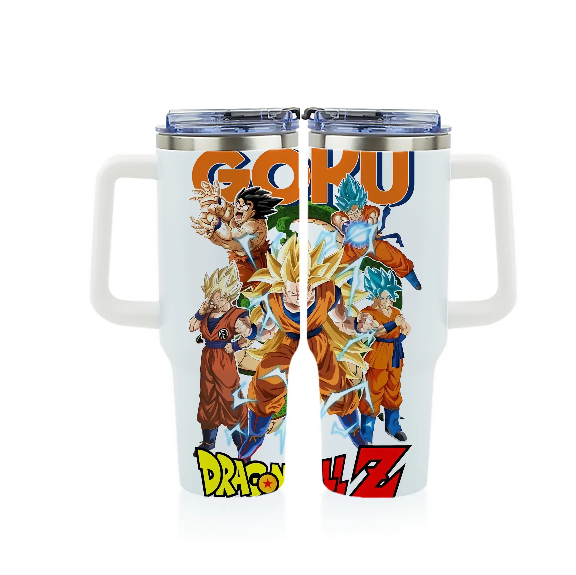 ドラゴンボール グッズ 孫 悟空 - 1200mL フルプリント車用タンブラー ・ 304ステンレス 内側 ・ 201ステンレス 外側 ・ 保温 保冷 ・ 通勤 ドライブ アウトドア用