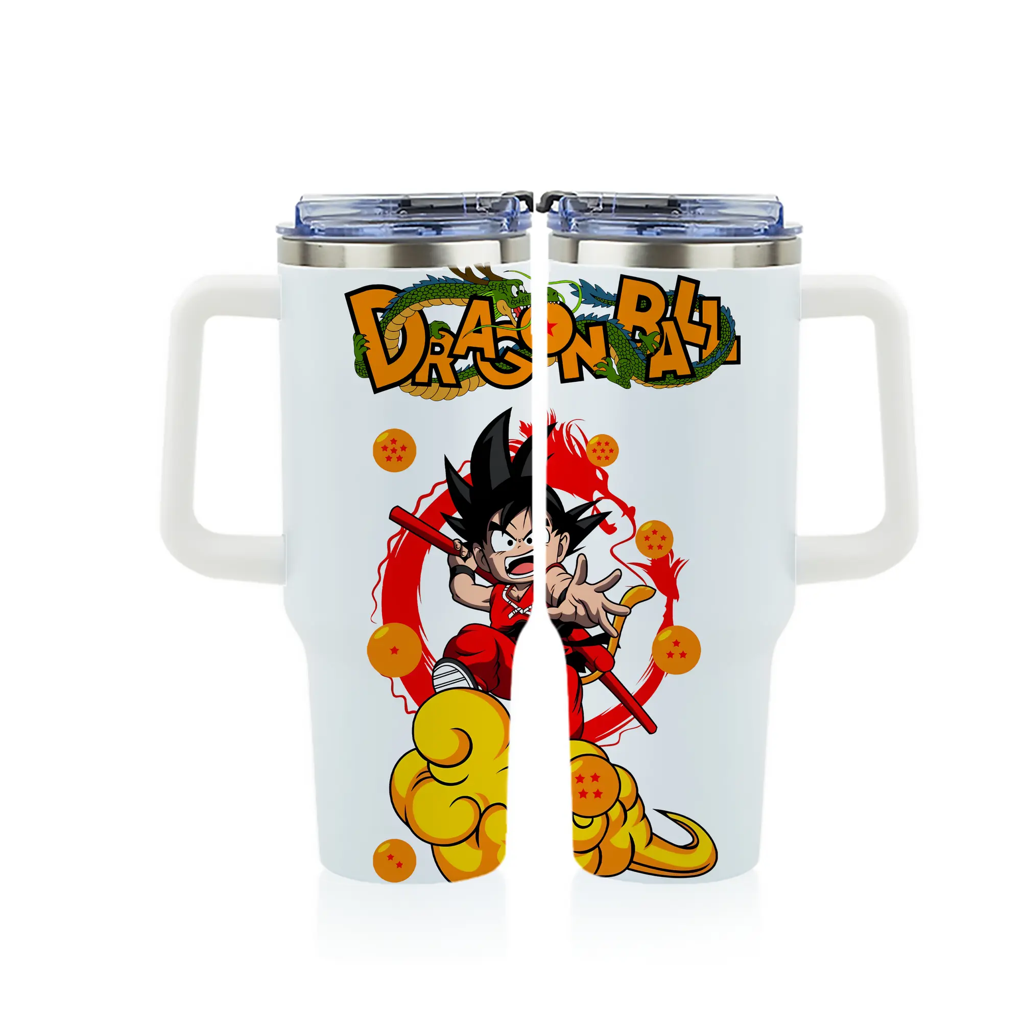 ドラゴンボール グッズ 孫 悟空 - 1200mL フルプリント車用タンブラー ・ 304ステンレス 内側 ・ 201ステンレス 外側 ・ 保温 保冷 ・ 通勤 ドライブ アウトドア用