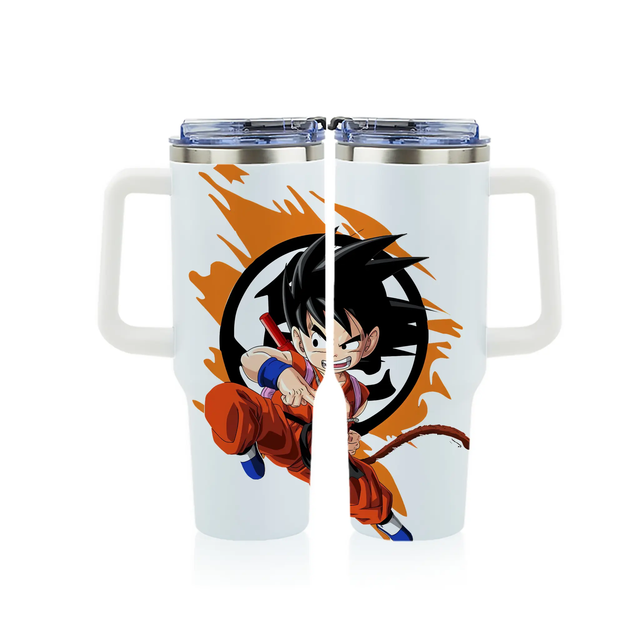 ドラゴンボール グッズ 孫 悟空 - 1200mL フルプリント車用タンブラー ・ 304ステンレス 内側 ・ 201ステンレス 外側 ・ 保温 保冷 ・ 通勤 ドライブ アウトドア用