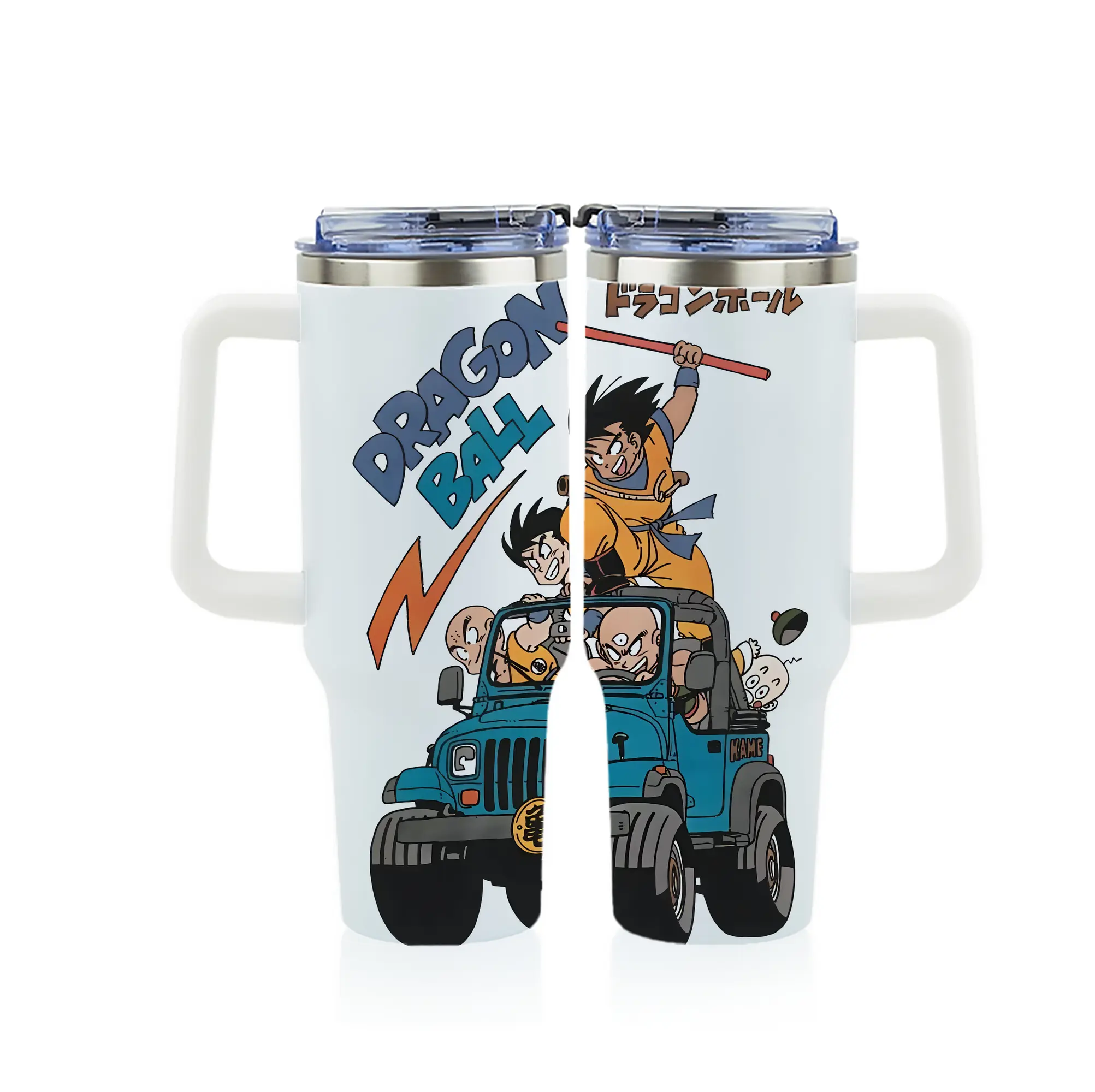 ドラゴンボール グッズ 孫 悟空 - 1200mL フルプリント車用タンブラー ・ 304ステンレス 内側 ・ 201ステンレス 外側 ・ 保温 保冷 ・ 通勤 ドライブ アウトドア用