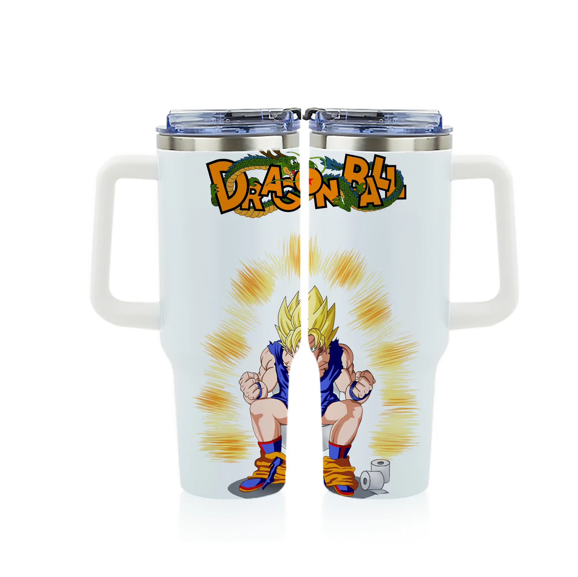 ドラゴンボール グッズ 孫 悟空 - 1200mL フルプリント車用タンブラー ・ 304ステンレス 内側 ・ 201ステンレス 外側 ・ 保温 保冷 ・ 通勤 ドライブ アウトドア用