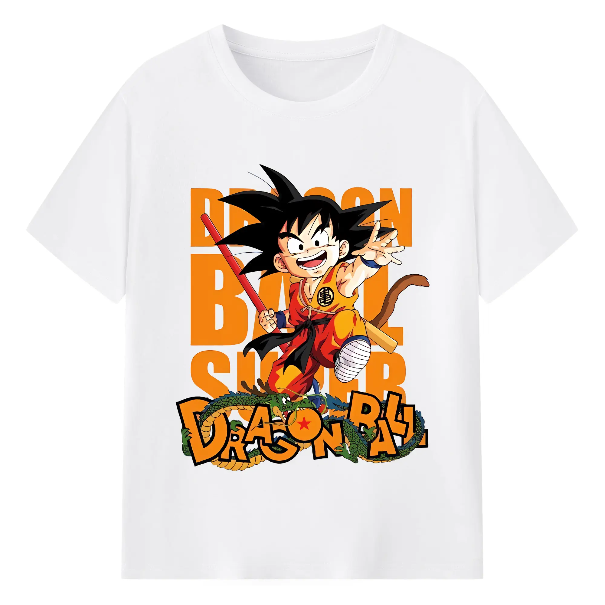 ドラゴンボール グッズ 孫 悟空 - 綿100％ 半袖Tシャツ ・ フロントプリント ・ 快適 通気性 ・ 日常使い 散歩 スポーツ用