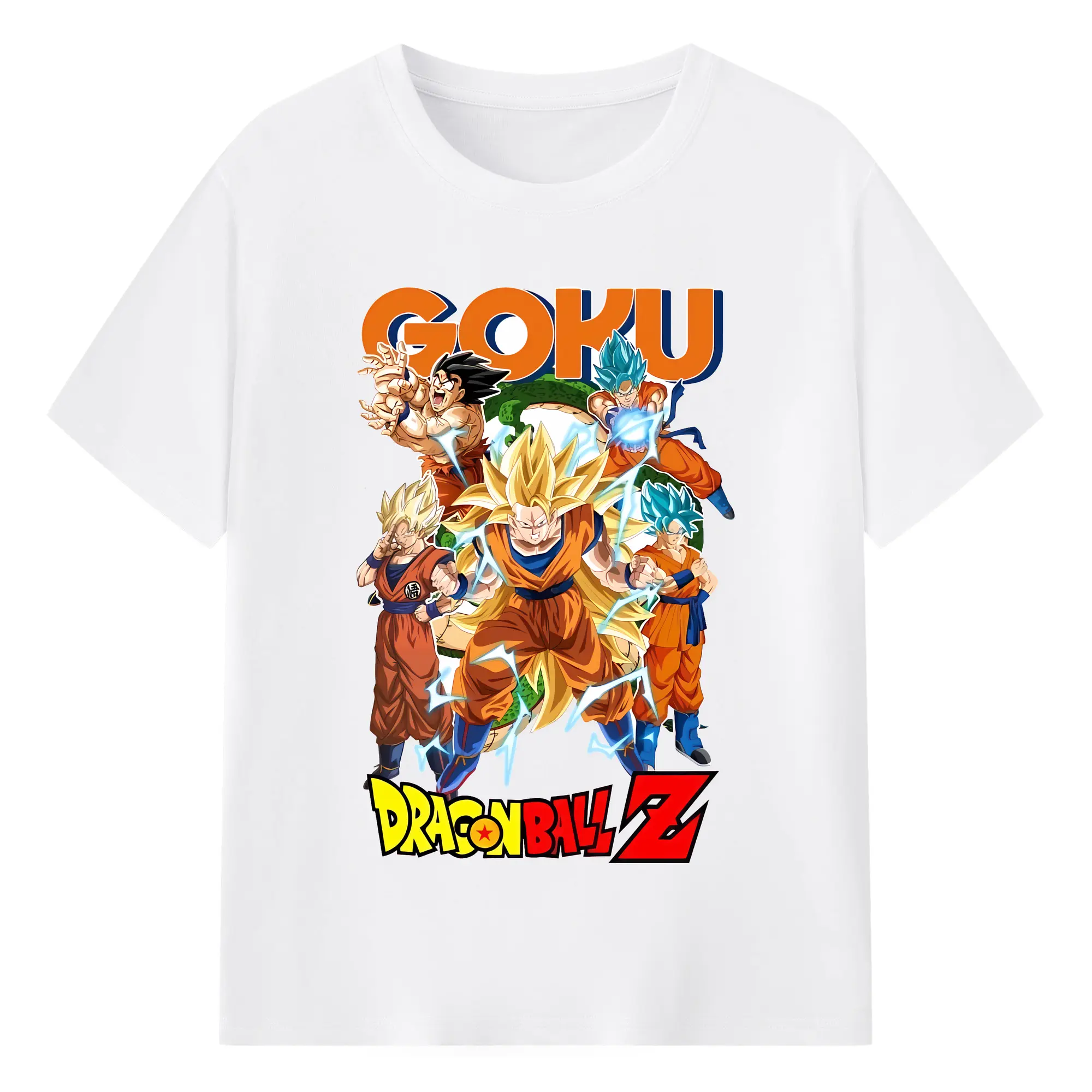 ドラゴンボール グッズ 孫 悟空 - 綿100％ 半袖Tシャツ ・ フロントプリント ・ 快適 通気性 ・ 日常使い 散歩 スポーツ用