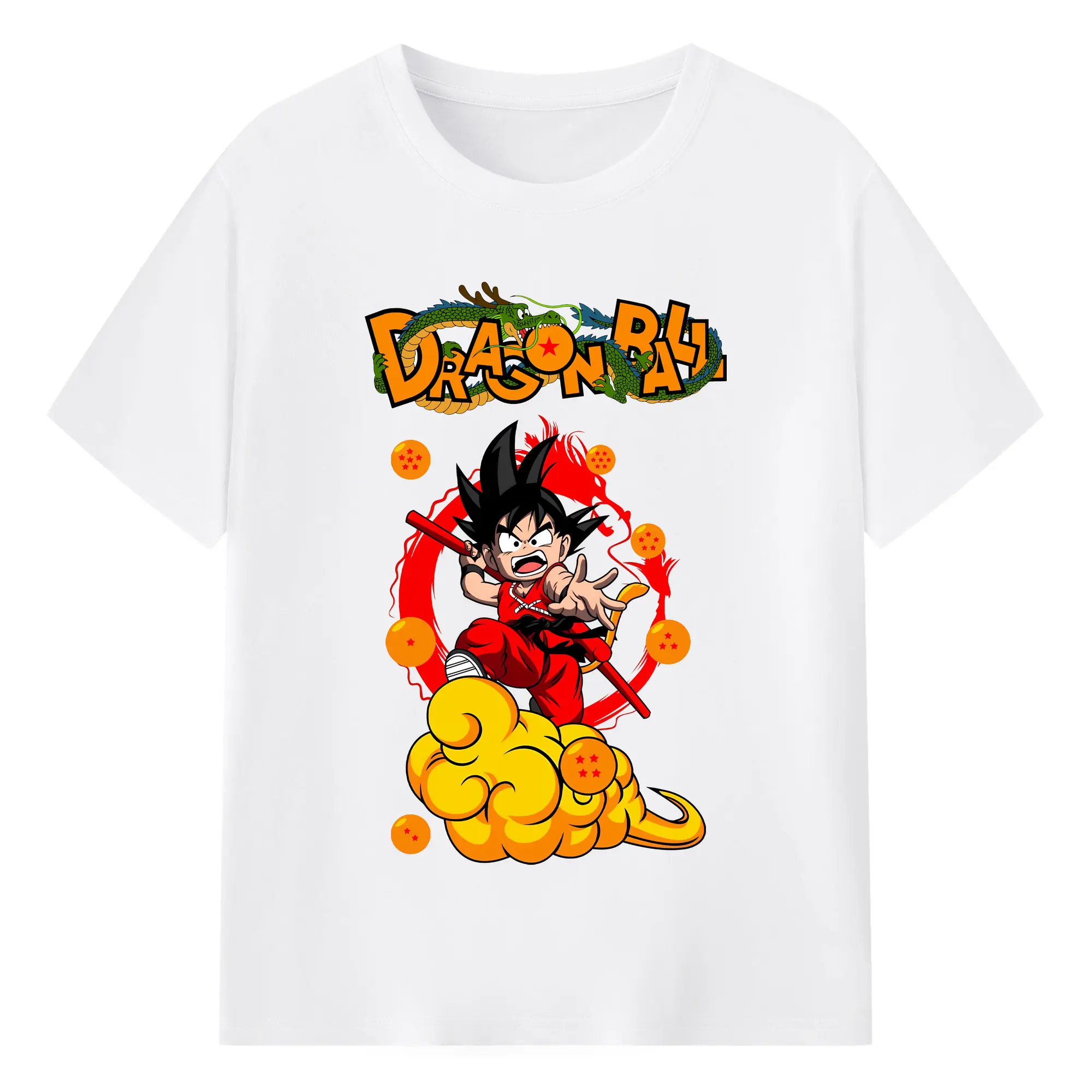 ドラゴンボール グッズ 孫 悟空 - 綿100％ 半袖Tシャツ ・ フロントプリント ・ 快適 通気性 ・ 日常使い 散歩 スポーツ用