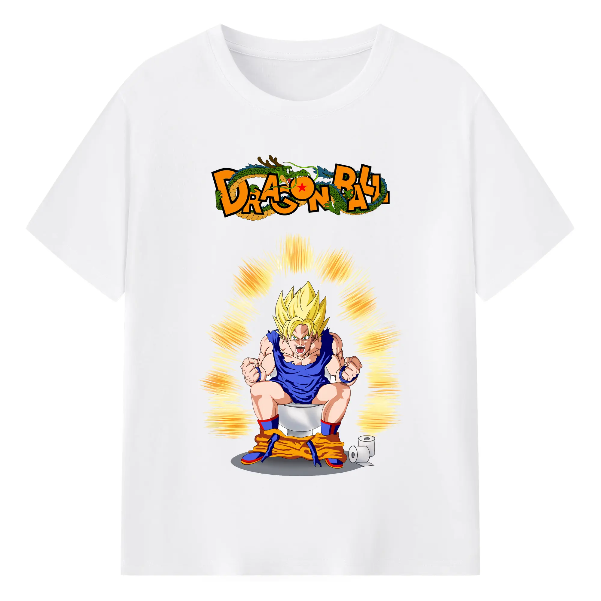 ドラゴンボール グッズ 孫 悟空 - 綿100％ 半袖Tシャツ ・ フロントプリント ・ 快適 通気性 ・ 日常使い 散歩 スポーツ用