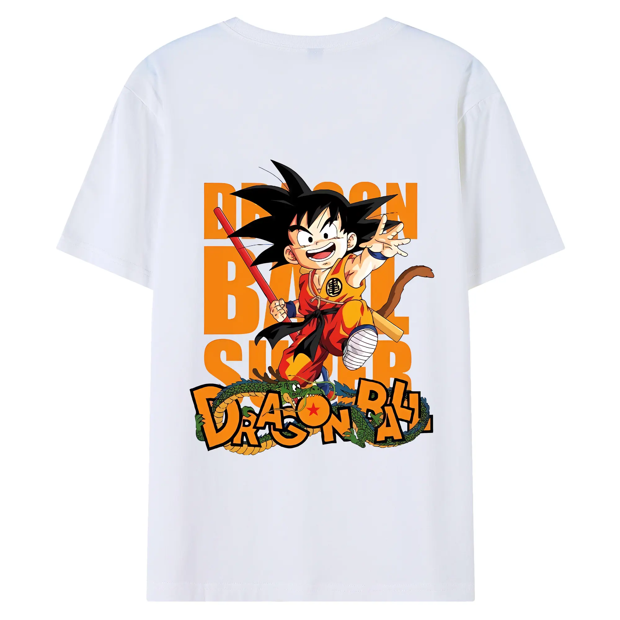 ドラゴンボール グッズ 孫 悟空 - 綿100％ 半袖Tシャツ ・ バックプリント ・ 快適 通気性 ・ 日常使い 散歩 スポーツ用