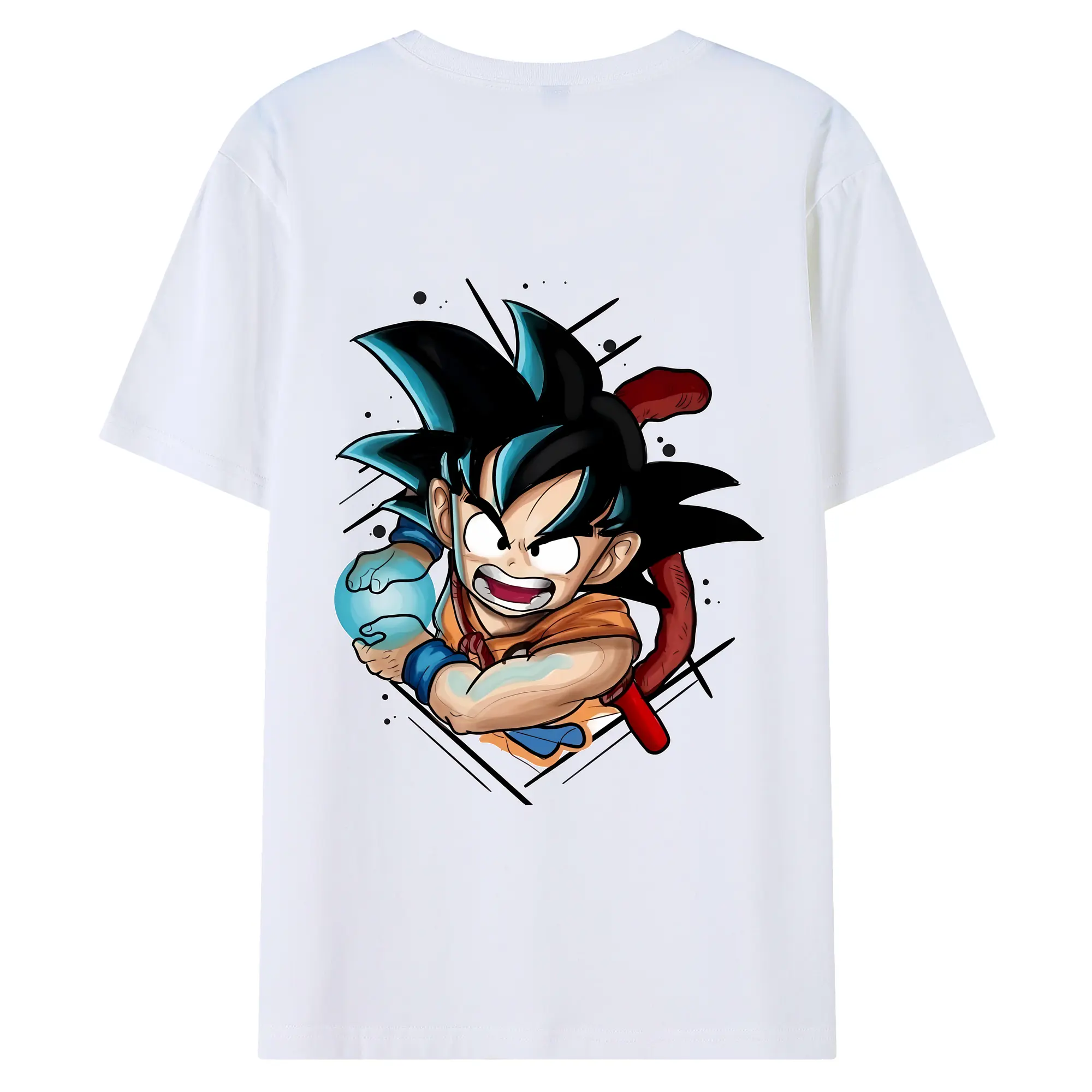 ドラゴンボール グッズ 孫 悟空 - 綿100％ 半袖Tシャツ ・ バックプリント ・ 快適 通気性 ・ 日常使い 散歩 スポーツ用