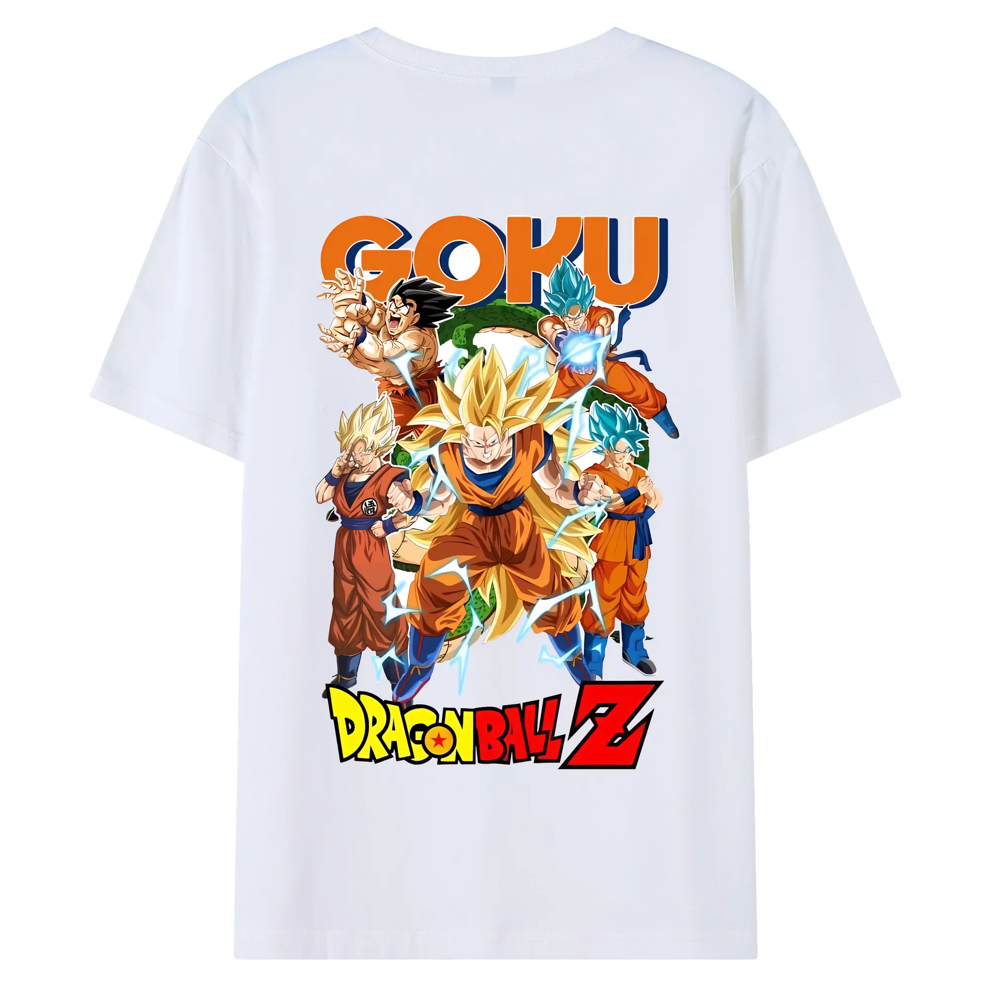 ドラゴンボール グッズ 孫 悟空 - 綿100％ 半袖Tシャツ ・ バックプリント ・ 快適 通気性 ・ 日常使い 散歩 スポーツ用