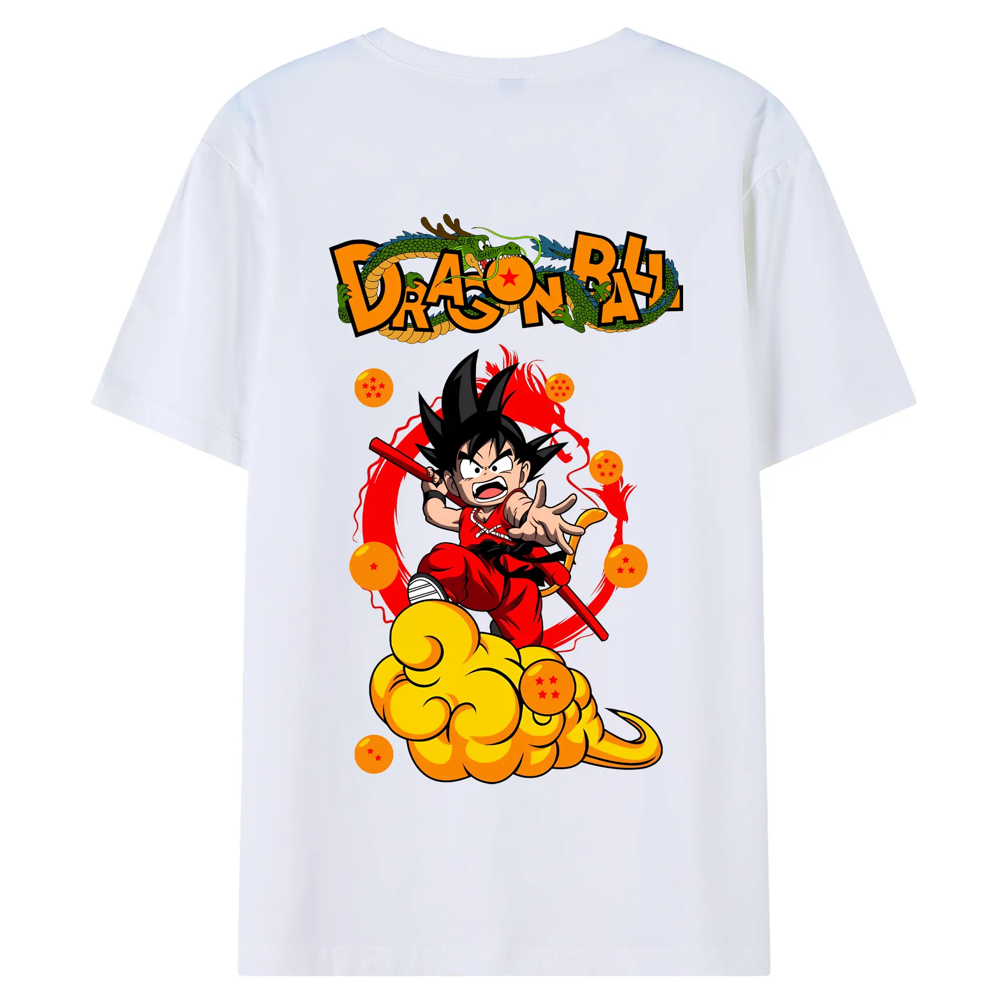 ドラゴンボール グッズ 孫 悟空 - 綿100％ 半袖Tシャツ ・ バックプリント ・ 快適 通気性 ・ 日常使い 散歩 スポーツ用