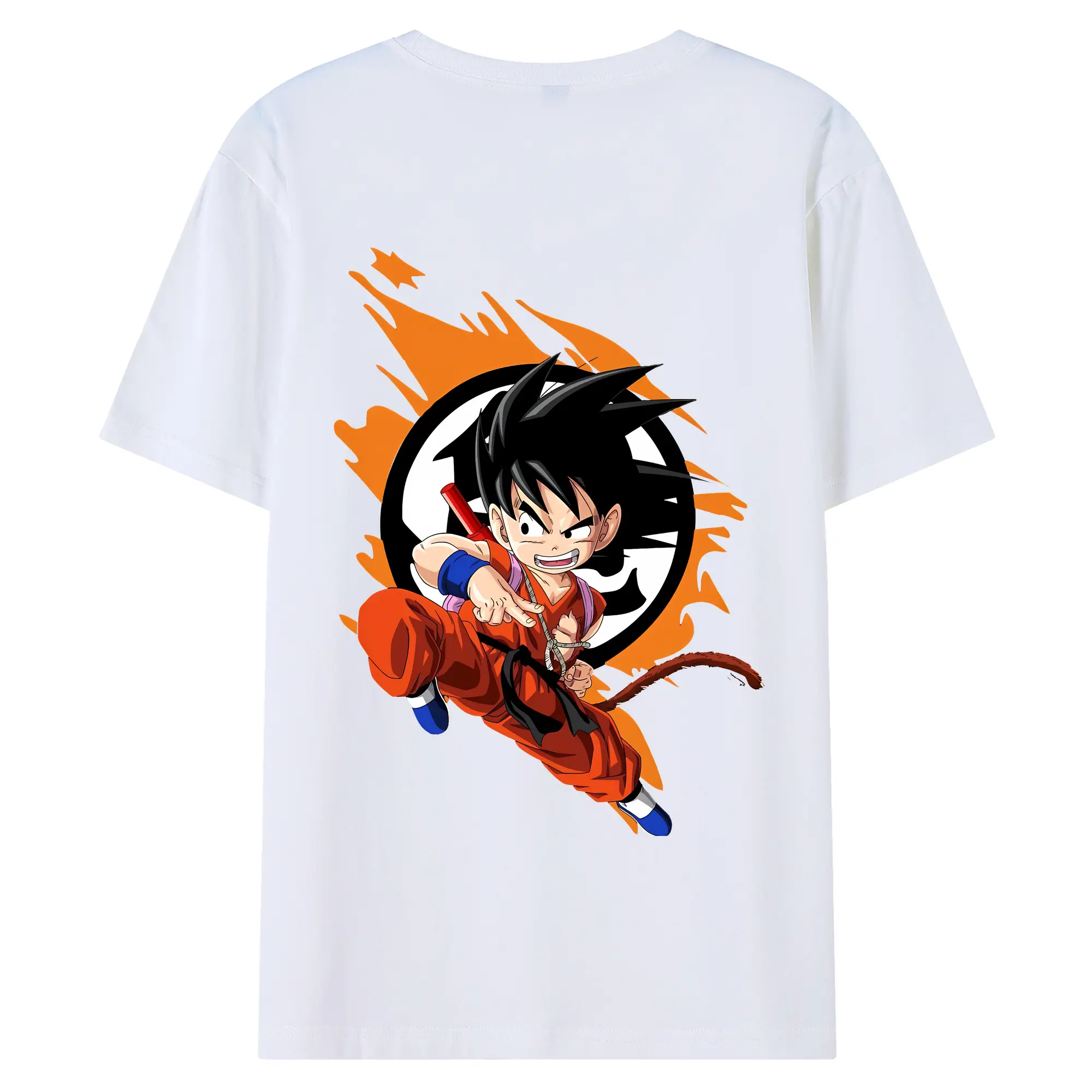 ドラゴンボール グッズ 孫 悟空 - 綿100％ 半袖Tシャツ ・ バックプリント ・ 快適 通気性 ・ 日常使い 散歩 スポーツ用