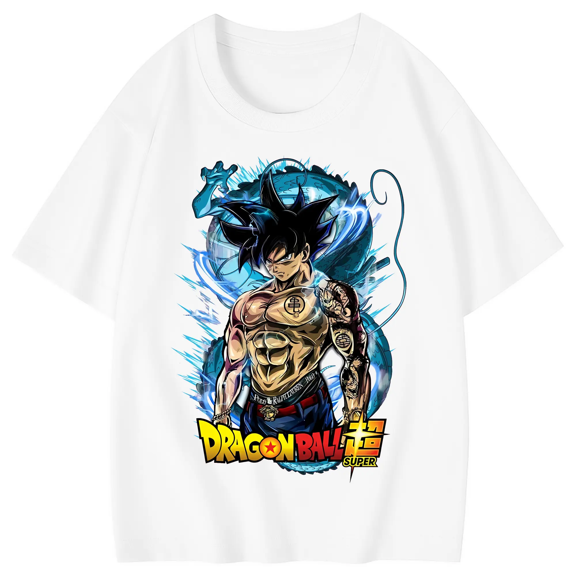 ドラゴンボール グッズ 孫 悟空 - 綿100％ キッズTシャツ ・ フロントプリント ・ 快適 通気性 ・ スポーツ カジュアル 散歩用