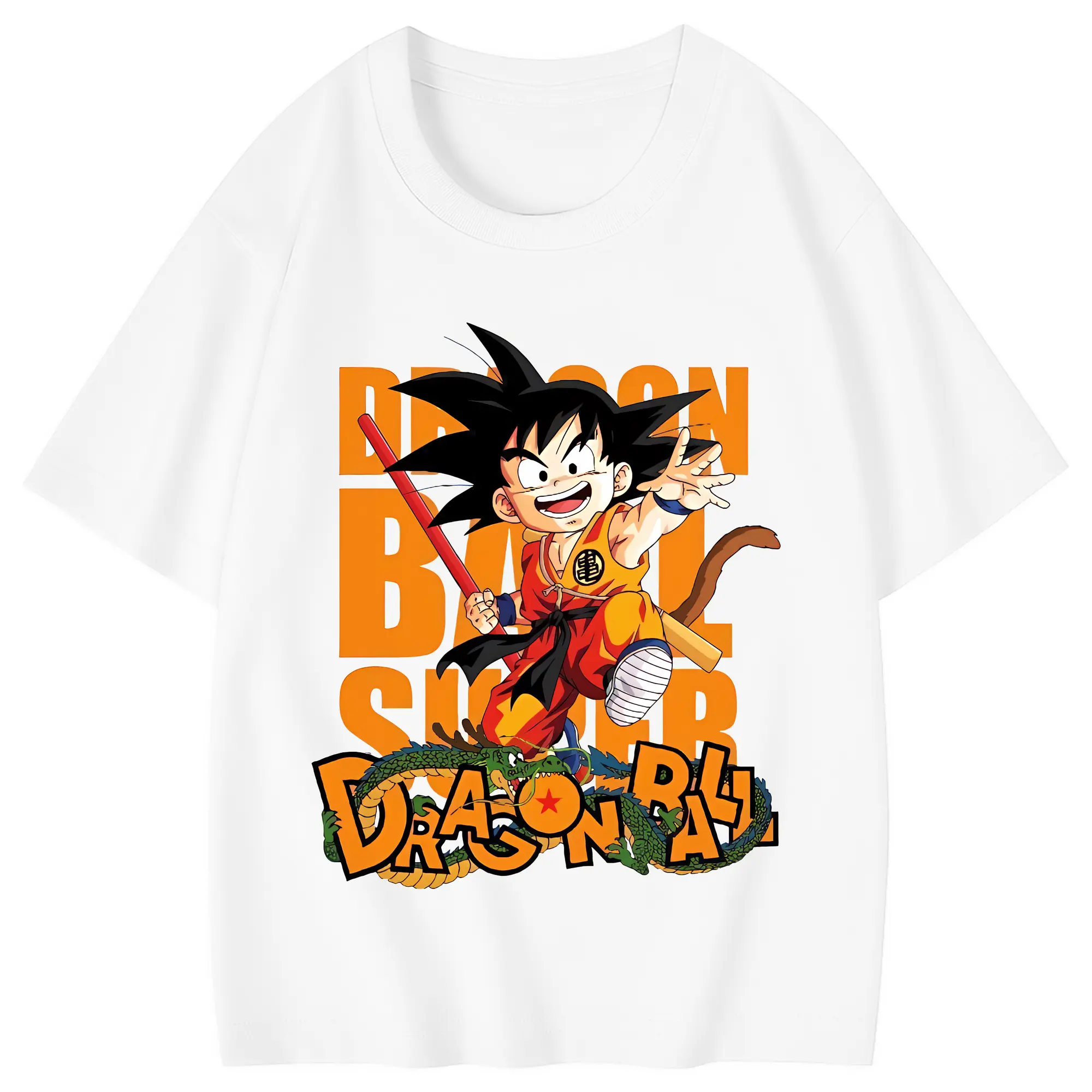 ドラゴンボール グッズ 孫 悟空 - 綿100％ キッズTシャツ ・ フロントプリント ・ 快適 通気性 ・ スポーツ カジュアル 散歩用