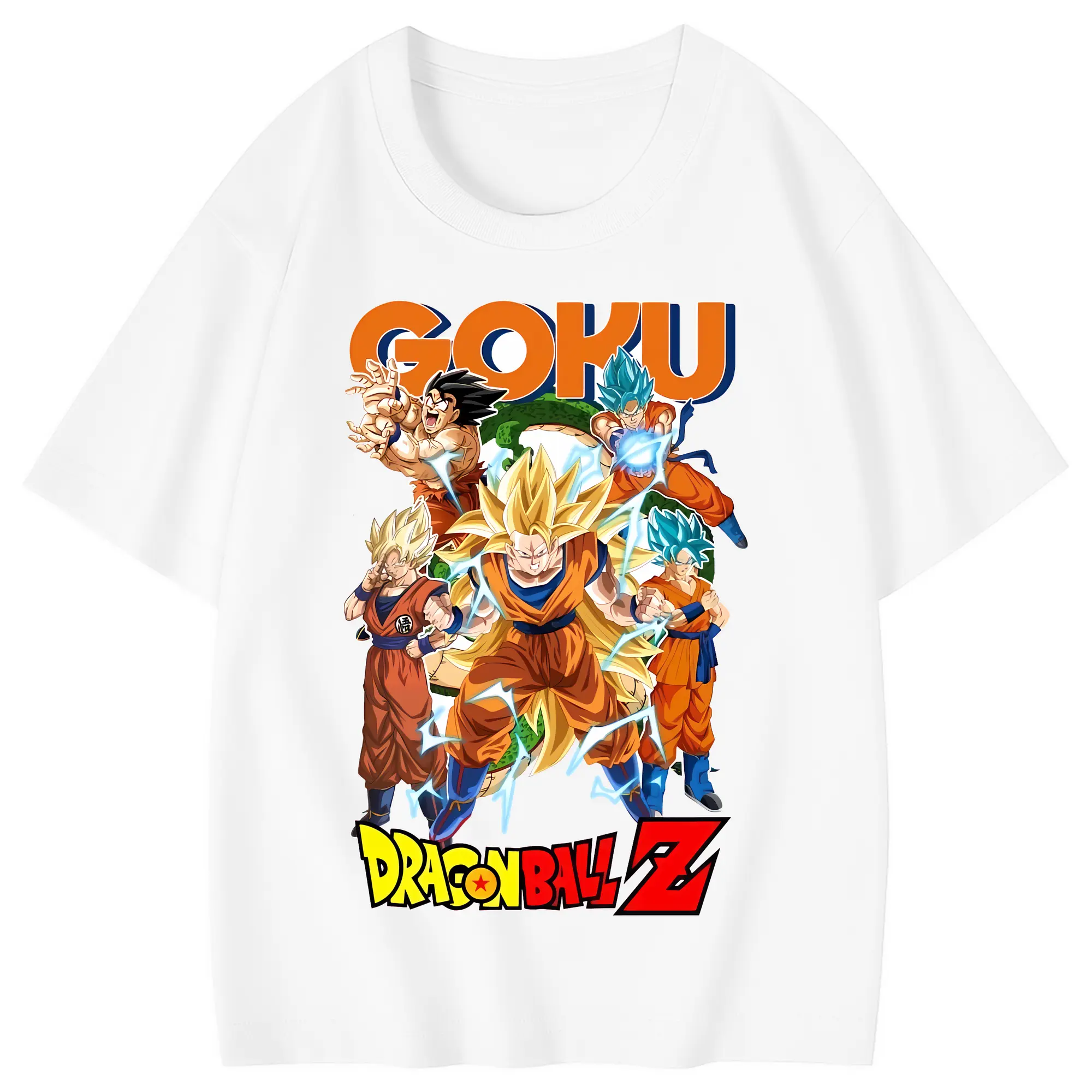 ドラゴンボール グッズ 孫 悟空 - 綿100％ キッズTシャツ ・ フロントプリント ・ 快適 通気性 ・ スポーツ カジュアル 散歩用