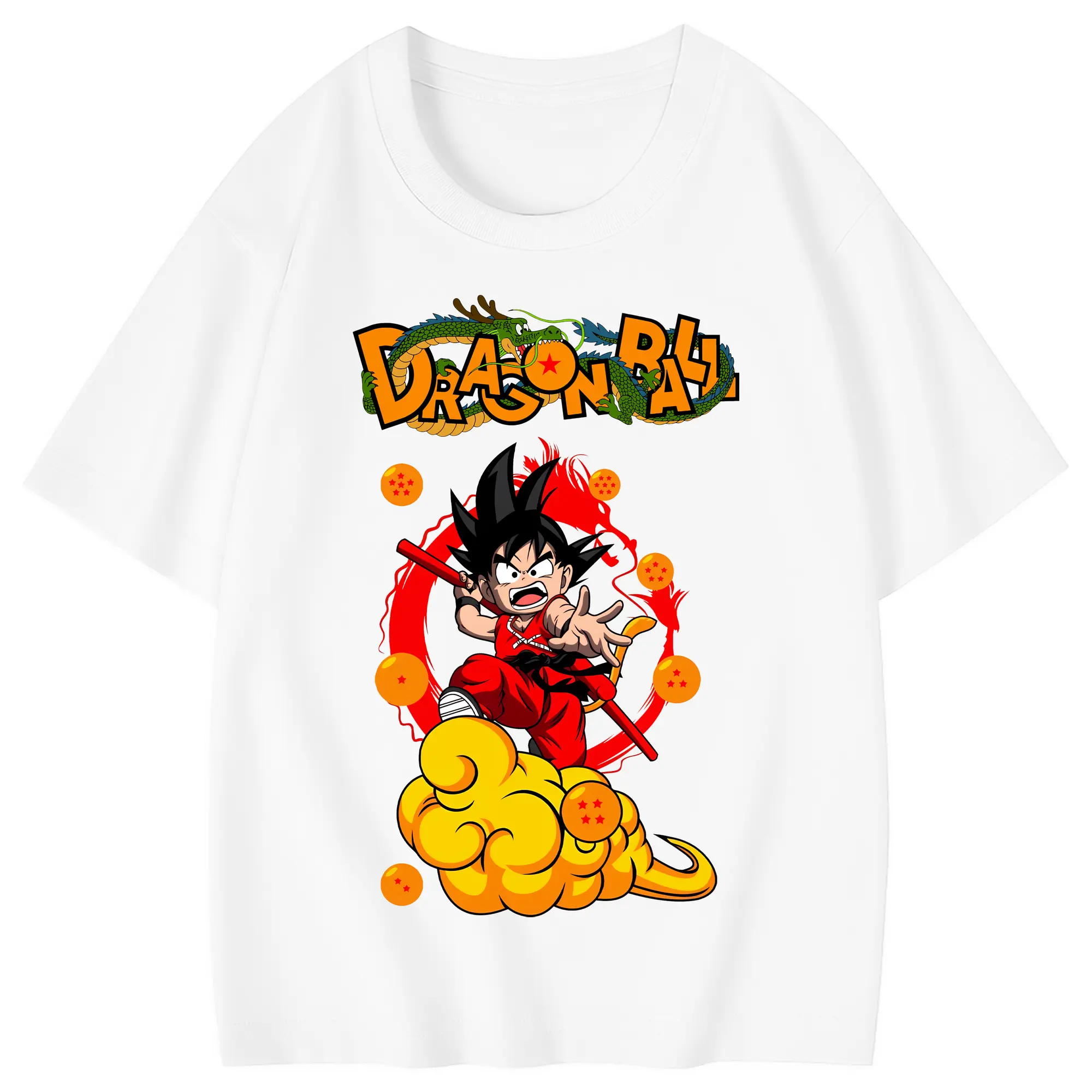 ドラゴンボール グッズ 孫 悟空 - 綿100％ キッズTシャツ ・ フロントプリント ・ 快適 通気性 ・ スポーツ カジュアル 散歩用